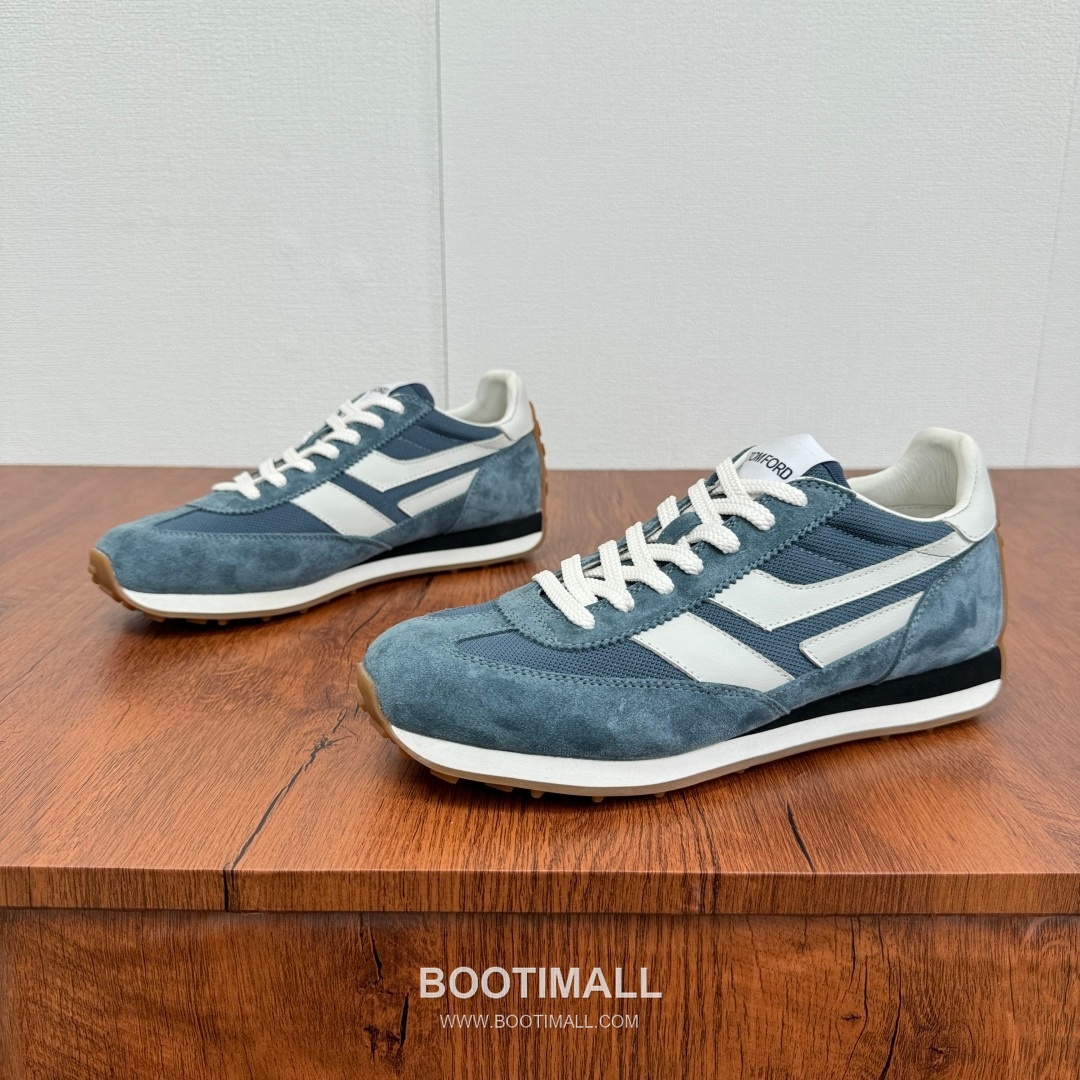 Tom Ford German Trainer Suede Calfskin Mesh Low Sneakers with Panel Detail 톰포드 독일군 트레이너 스웨이드 카프스킨 메쉬 로우 스니커즈 패널 디테일 3.5cm 3