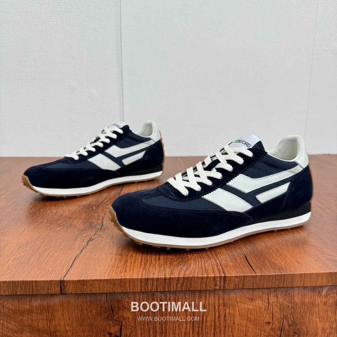 Tom Ford German Trainer Suede Calfskin Mesh Low Sneakers with Panel Detail 톰포드 독일군 트레이너 스웨이드 카프스킨 메쉬 로우 스니커즈 패널 디테일 3.5cm 3