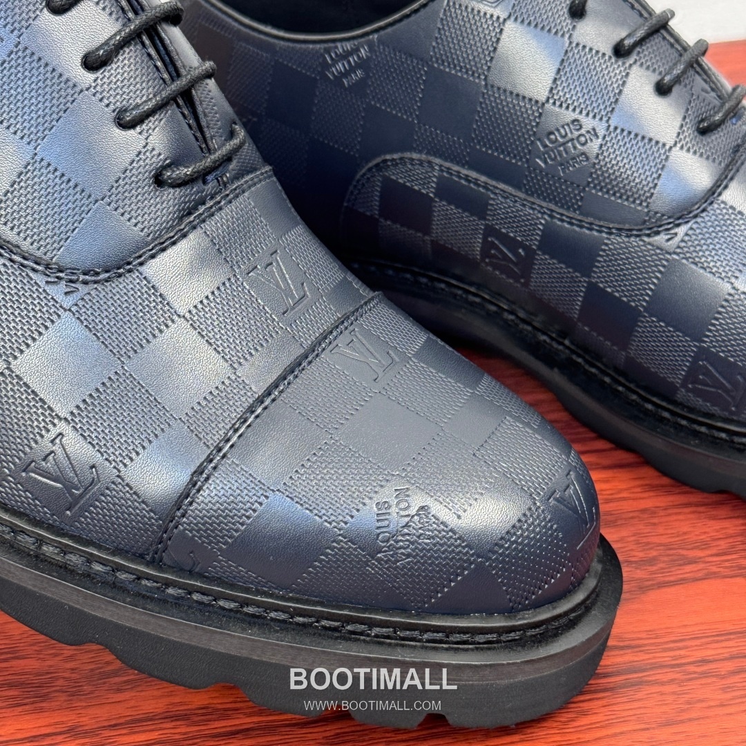 Louis Vuitton Damier Embossed Calfskin Derby Shoes with Platform Rubber Sole Detail 루이비통 다미에 엠보싱 카프스킨 더비 슈즈 플랫폼 러버솔 디테일 4.5cm 5