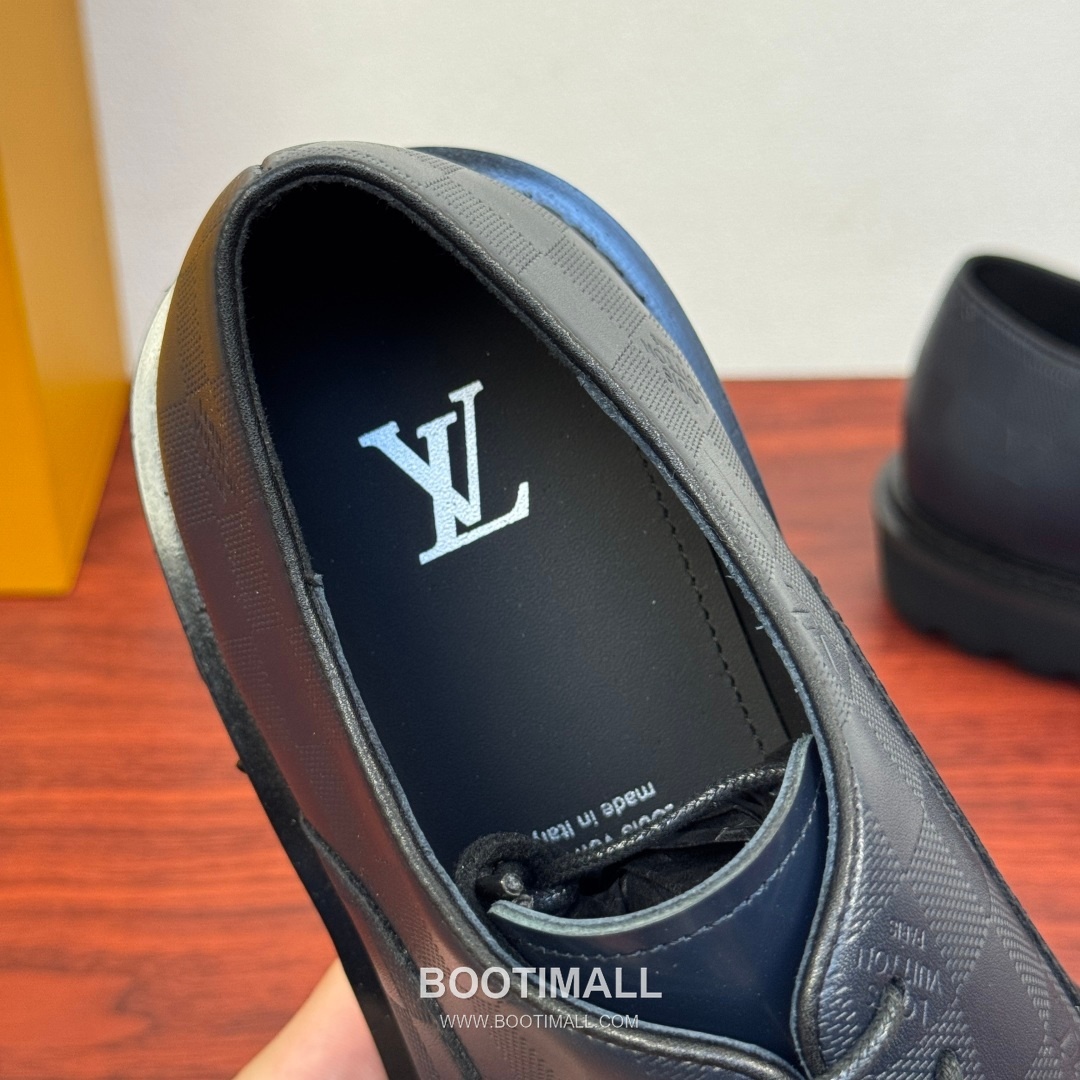 Louis Vuitton Damier Embossed Calfskin Derby Shoes with Platform Rubber Sole Detail 루이비통 다미에 엠보싱 카프스킨 더비 슈즈 플랫폼 러버솔 디테일 4.5cm 7