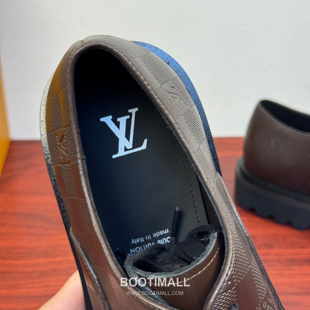 Louis Vuitton Damier Embossed Calfskin Derby Shoes with Platform Rubber Sole Detail 루이비통 다미에 엠보싱 카프스킨 더비 슈즈 플랫폼 러버솔 디테일 4.5cm 7