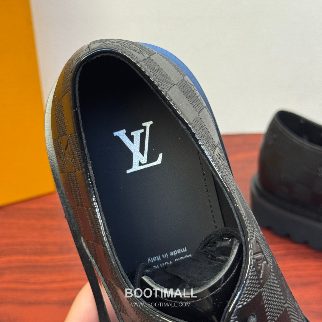 Louis Vuitton Damier Embossed Calfskin Derby Shoes with Platform Rubber Sole Detail 루이비통 다미에 엠보싱 카프스킨 더비 슈즈 플랫폼 러버솔 디테일 4.5cm 7