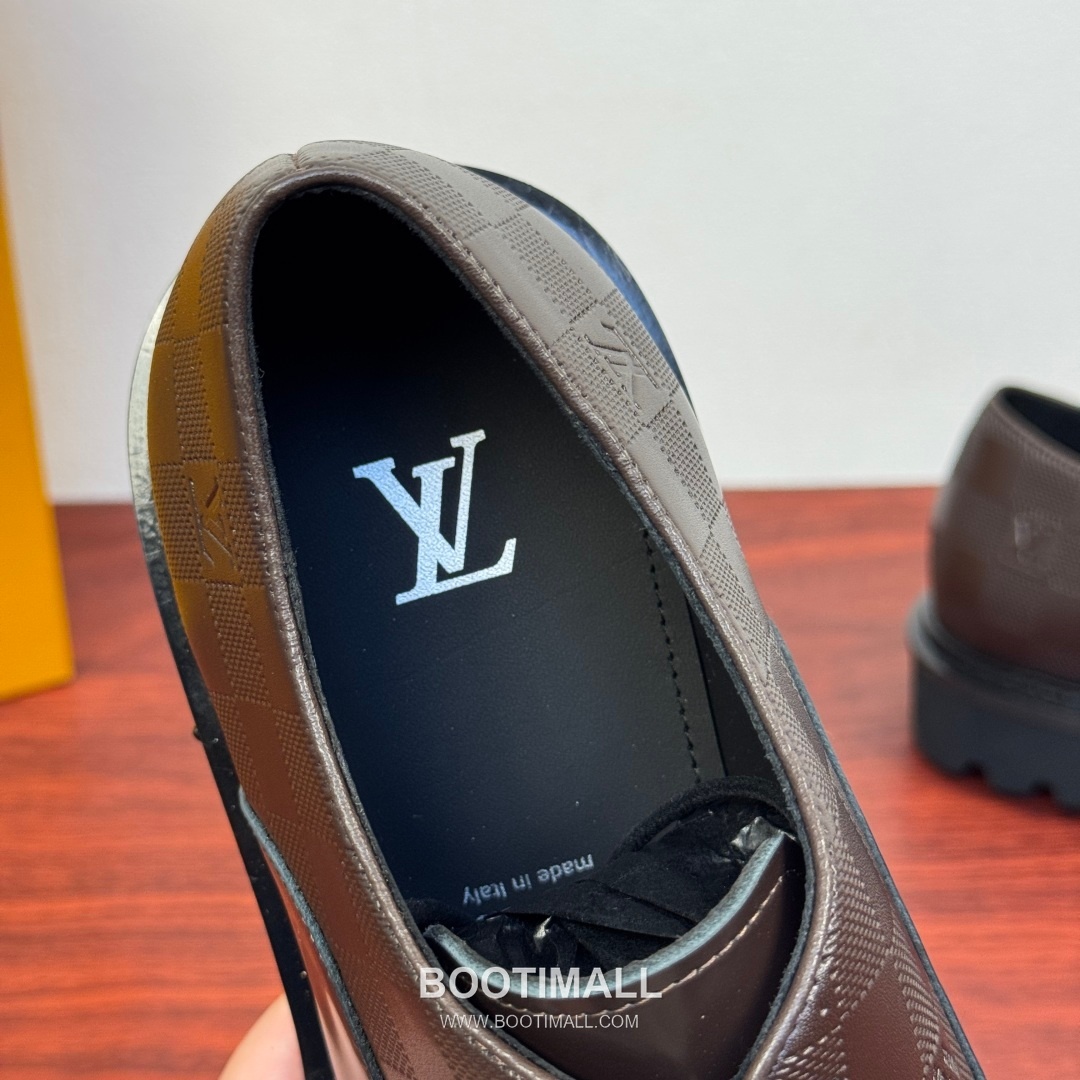 Louis Vuitton Damier Embossed Calfskin Derby Shoes with Platform Rubber Sole Detail 루이비통 다미에 엠보싱 카프스킨 더비 슈즈 플랫폼 러버솔 디테일 4.5cm 7
