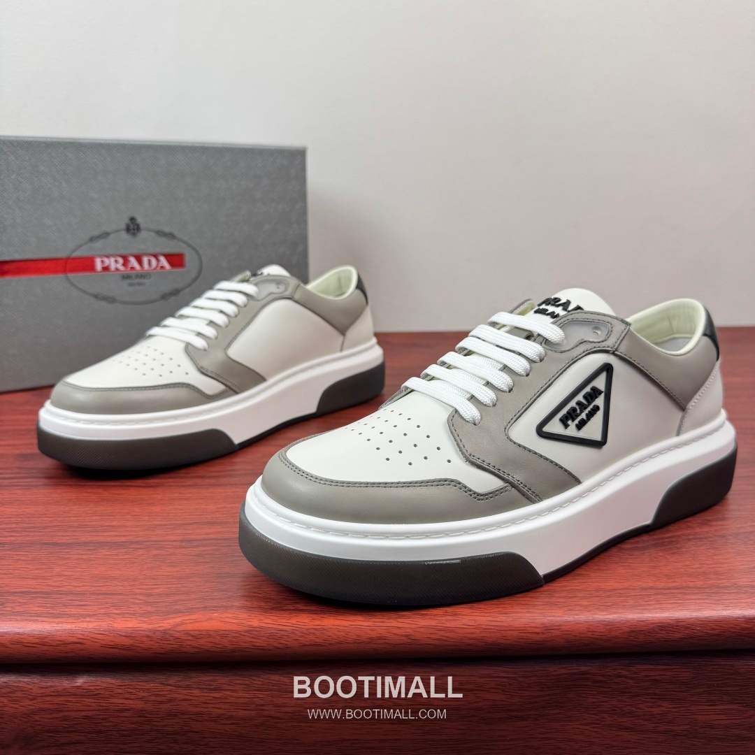 Prada Calfskin Mesh Patchwork Low Sneakers with Triangle Logo Detail 프라다 카프스킨 메쉬 패치워크 로우 스니커즈 삼각 로고 디테일 4.5cm 2