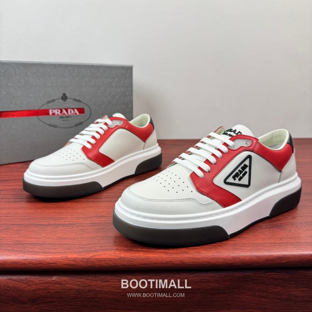 Prada Calfskin Mesh Patchwork Low Sneakers with Triangle Logo Detail 프라다 카프스킨 메쉬 패치워크 로우 스니커즈 삼각 로고 디테일 4.5cm 2