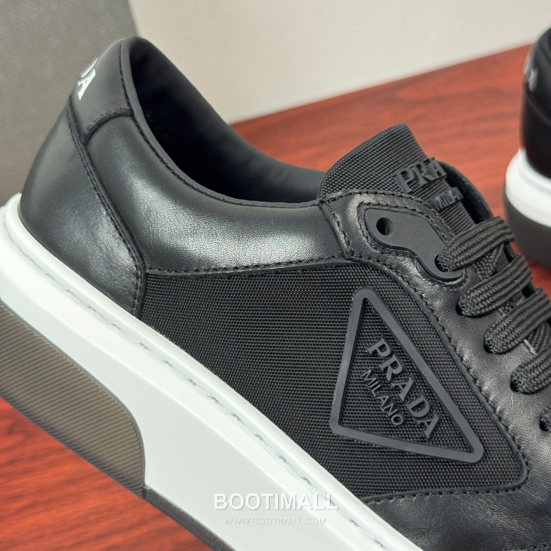 Prada Waxed Calfskin Mesh Patchwork Low Sneakers with Triangle Logo Detail 프라다 왁싱 카프스킨 메쉬 패치워크 로우 스니커즈 삼각 로고 디테일 4.5cm 6