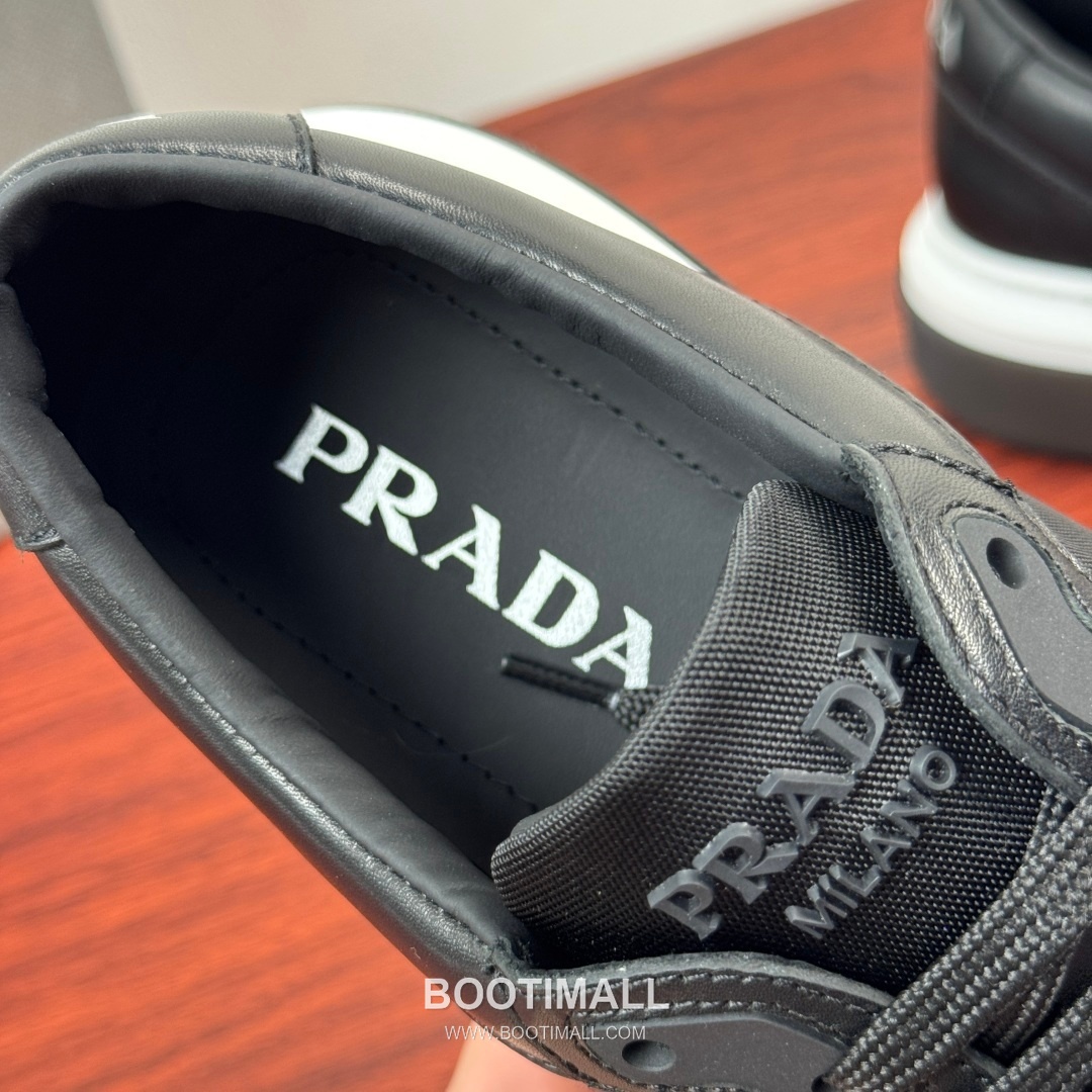 Prada Waxed Calfskin Mesh Patchwork Low Sneakers with Triangle Logo Detail 프라다 왁싱 카프스킨 메쉬 패치워크 로우 스니커즈 삼각 로고 디테일 4.5cm 7