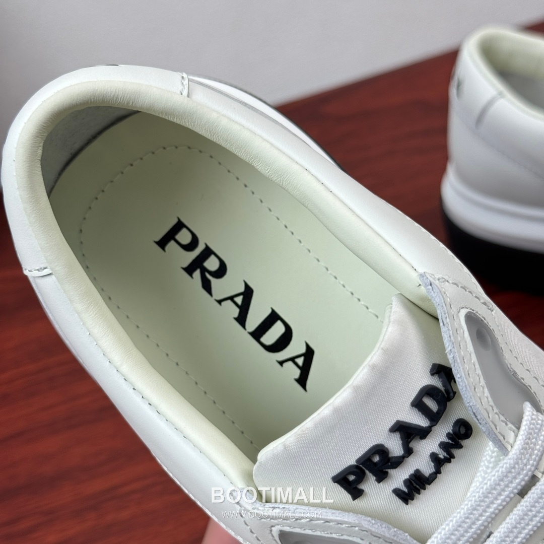 Prada Waxed Calfskin Mesh Patchwork Low Sneakers with Triangle Logo Detail 프라다 왁싱 카프스킨 메쉬 패치워크 로우 스니커즈 삼각 로고 디테일 4.5cm 7