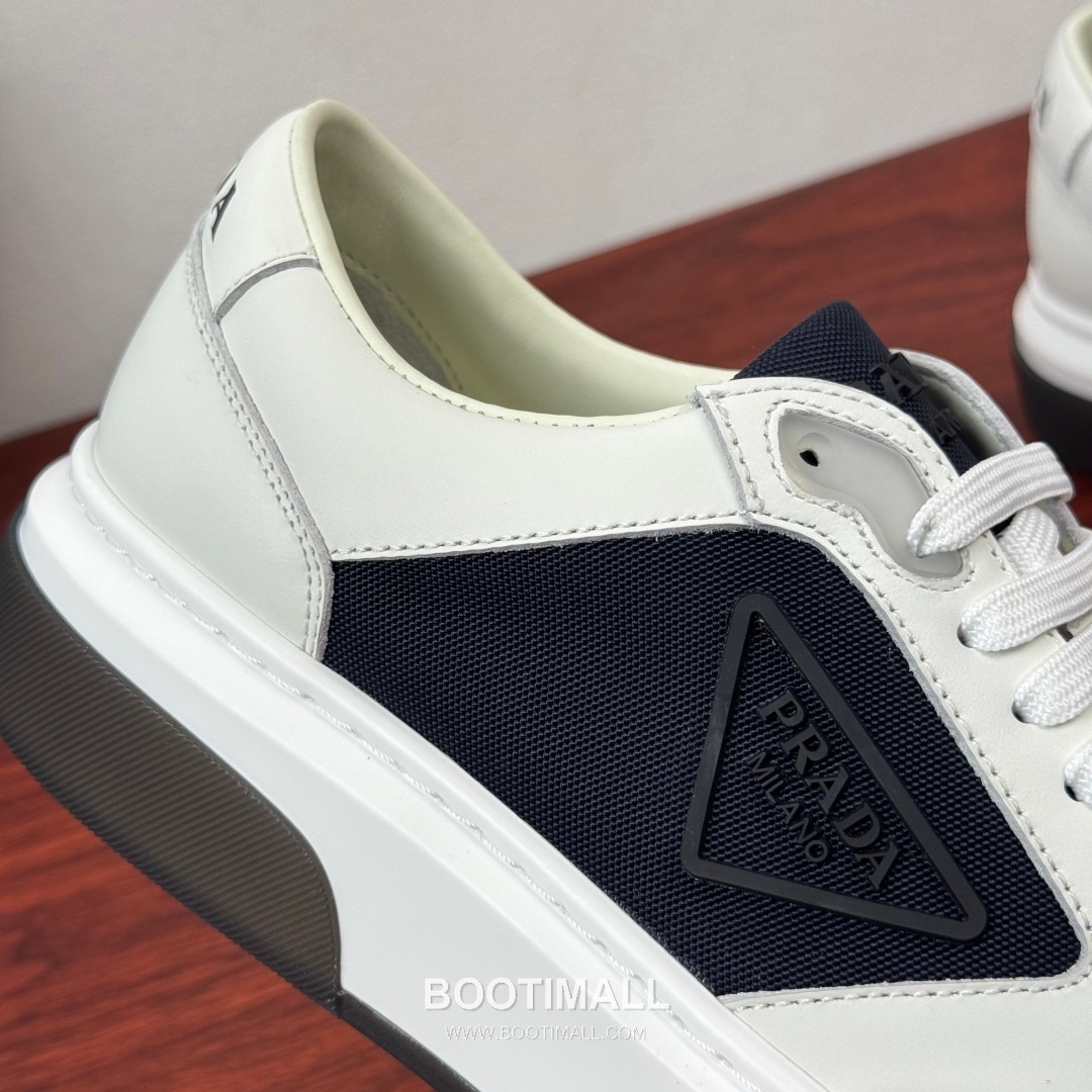 Prada Waxed Calfskin Mesh Patchwork Low Sneakers with Triangle Logo Detail 프라다 왁싱 카프스킨 메쉬 패치워크 로우 스니커즈 삼각 로고 디테일 4.5cm 6