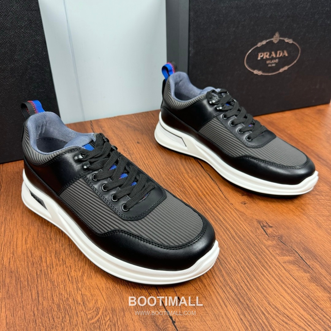 Prada Smooth Calfskin Nylon Low Sneakers with Metal Eyelet Logo Detail 프라다 스무스 카프스킨 나일론 로우 스니커즈 메탈 아일렛 로고 디테일 4.0cm 2