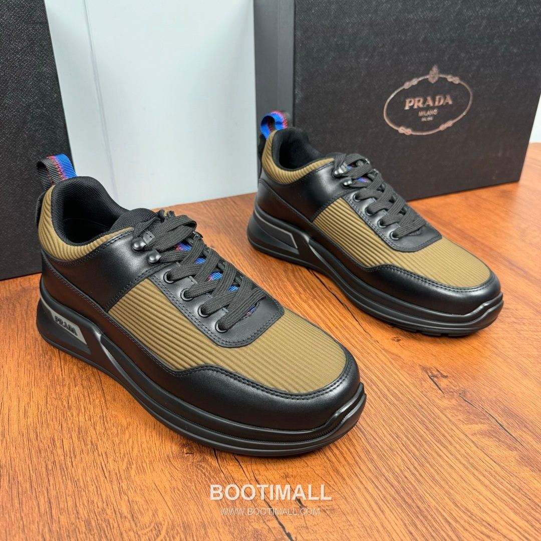 Prada Smooth Calfskin Nylon Low Sneakers with Metal Eyelet Logo Detail 프라다 스무스 카프스킨 나일론 로우 스니커즈 메탈 아일렛 로고 디테일 4.0cm 2