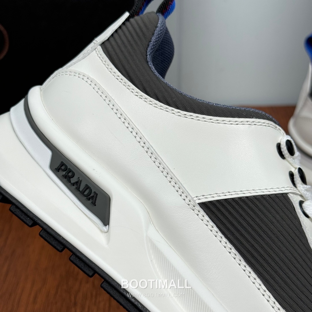 Prada Smooth Calfskin Nylon Low Sneakers with Metal Eyelet Logo Detail 프라다 스무스 카프스킨 나일론 로우 스니커즈 메탈 아일렛 로고 디테일 4.0cm 6