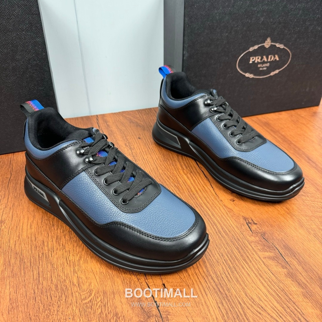 Prada Smooth Calfskin Nylon Low Sneakers with Metal Eyelet Logo Detail 프라다 스무스 카프스킨 나일론 로우 스니커즈 메탈 아일렛 로고 디테일 4.0cm 2