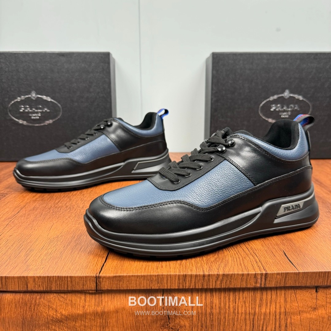 Prada Smooth Calfskin Nylon Low Sneakers with Metal Eyelet Logo Detail 프라다 스무스 카프스킨 나일론 로우 스니커즈 메탈 아일렛 로고 디테일 4.0cm 3