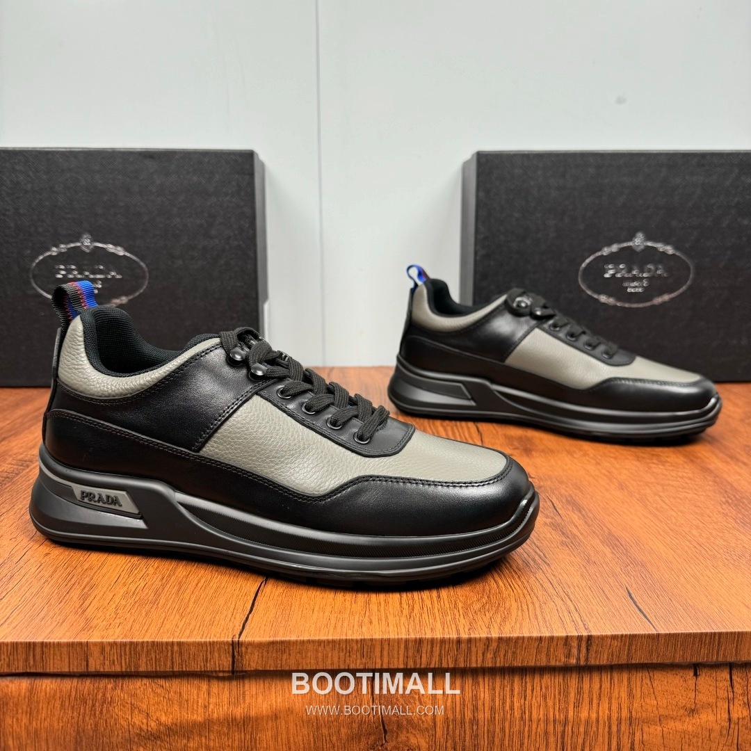 Prada Smooth Calfskin Nylon Low Sneakers with Metal Eyelet Logo Detail 프라다 스무스 카프스킨 나일론 로우 스니커즈 메탈 아일렛 로고 디테일 4.0cm 1