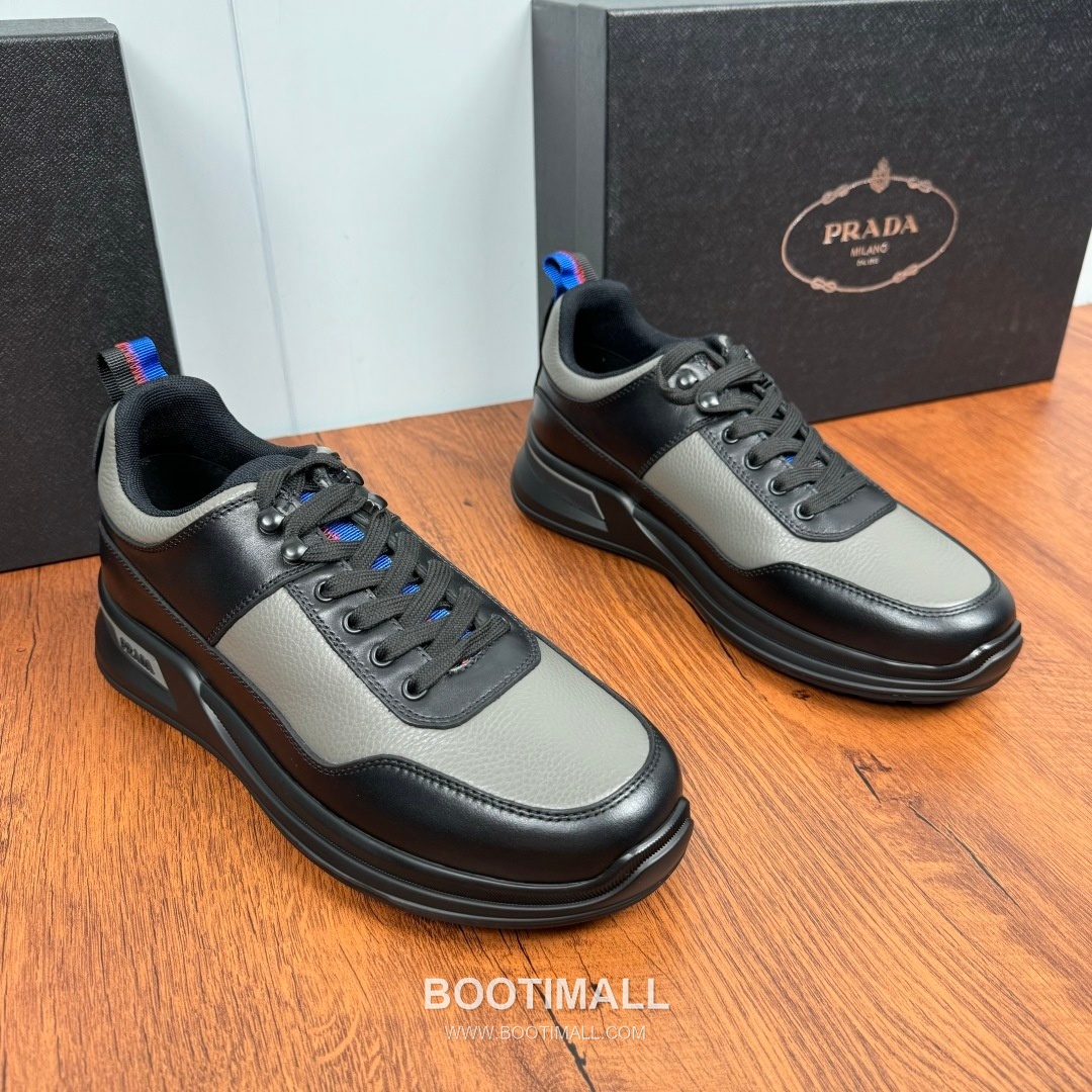 Prada Smooth Calfskin Nylon Low Sneakers with Metal Eyelet Logo Detail 프라다 스무스 카프스킨 나일론 로우 스니커즈 메탈 아일렛 로고 디테일 4.0cm 2