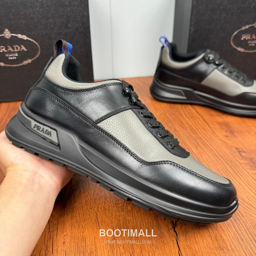 Prada Smooth Calfskin Nylon Low Sneakers with Metal Eyelet Logo Detail 프라다 스무스 카프스킨 나일론 로우 스니커즈 메탈 아일렛 로고 디테일 4.0cm 4