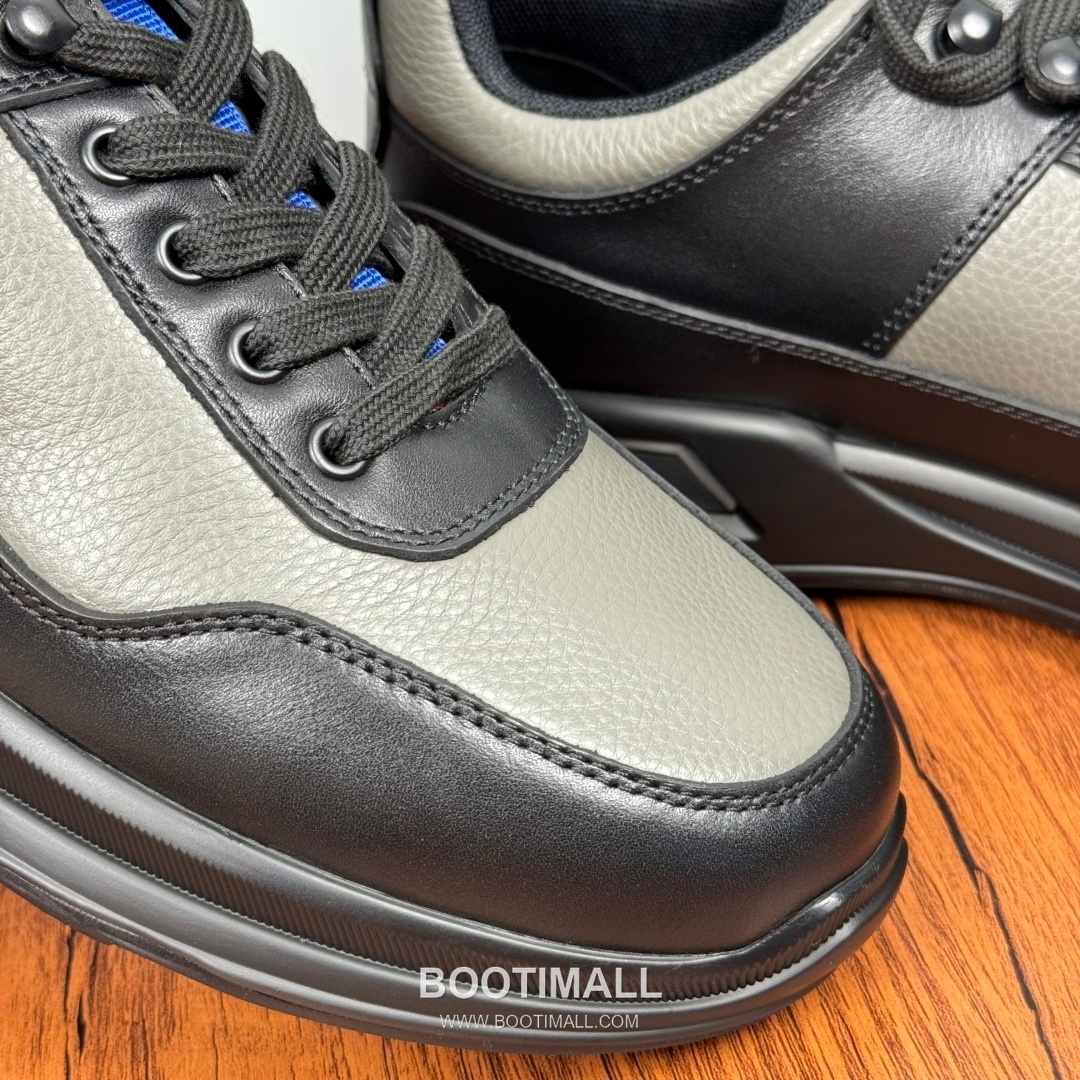 Prada Smooth Calfskin Nylon Low Sneakers with Metal Eyelet Logo Detail 프라다 스무스 카프스킨 나일론 로우 스니커즈 메탈 아일렛 로고 디테일 4.0cm 5