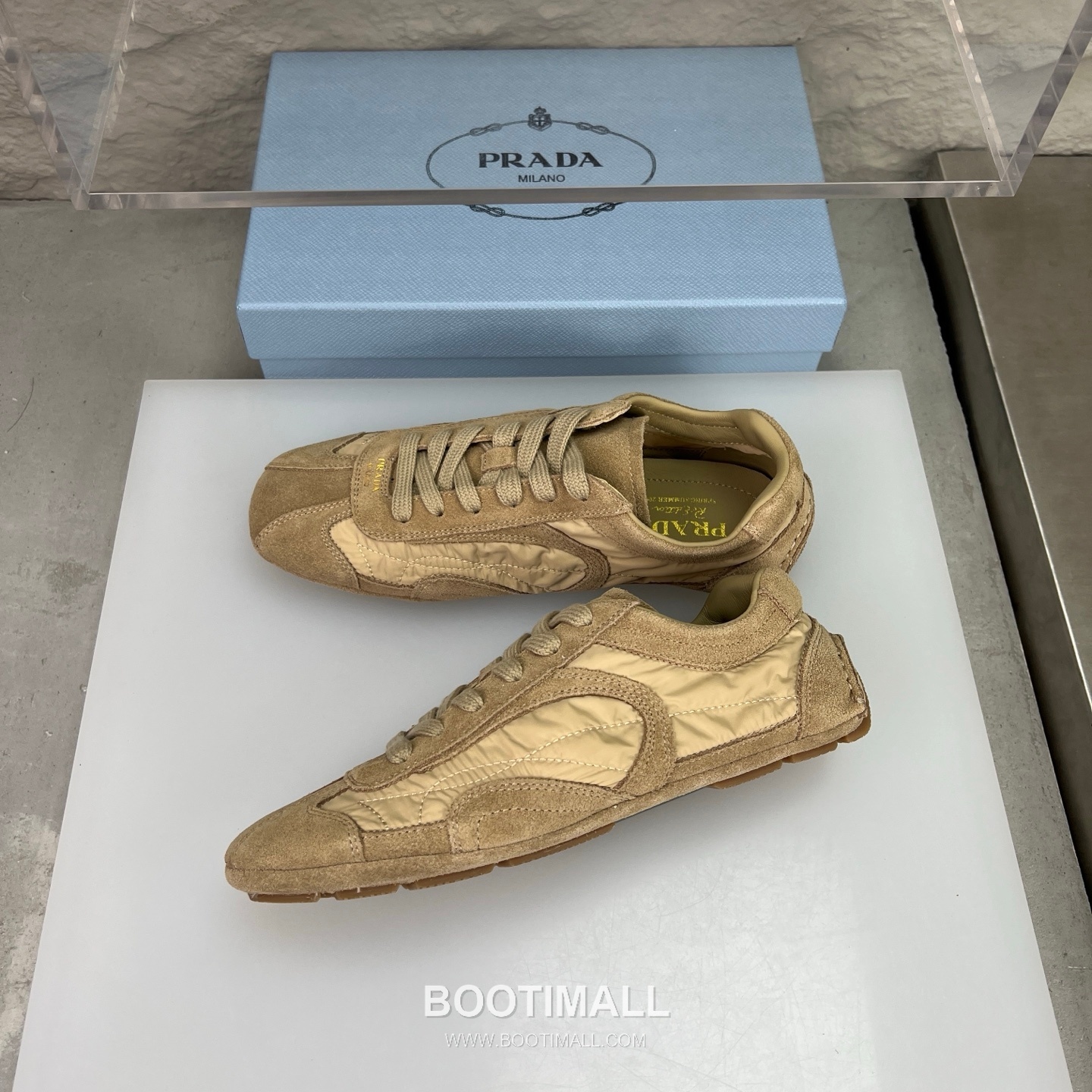 Prada Suede Silk Low German Trainer Sneakers with Rubber Sole Detail 프라다 스웨이드 실크 로우 독일군 트레이너 스니커즈 러버솔 디테일 3.0cm 4