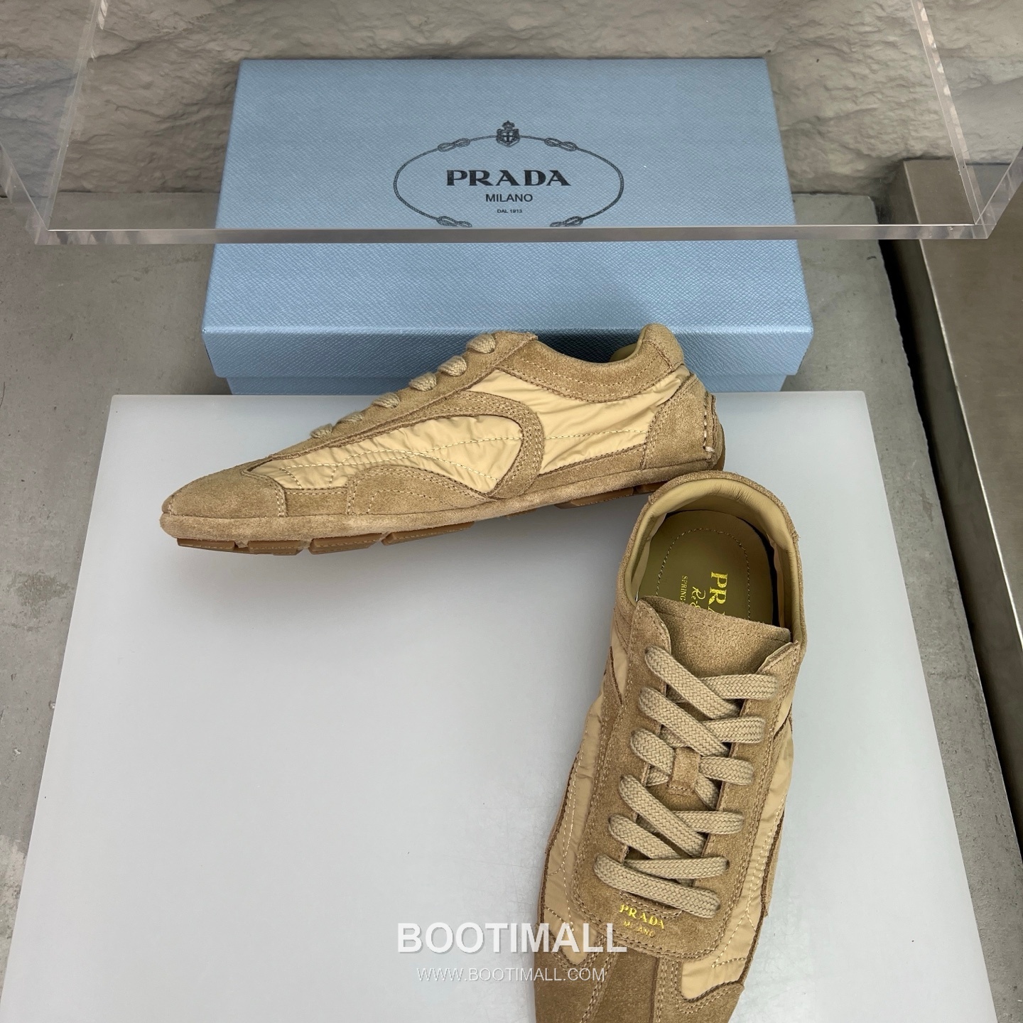 Prada Suede Silk Low German Trainer Sneakers with Rubber Sole Detail 프라다 스웨이드 실크 로우 독일군 트레이너 스니커즈 러버솔 디테일 3.0cm 5