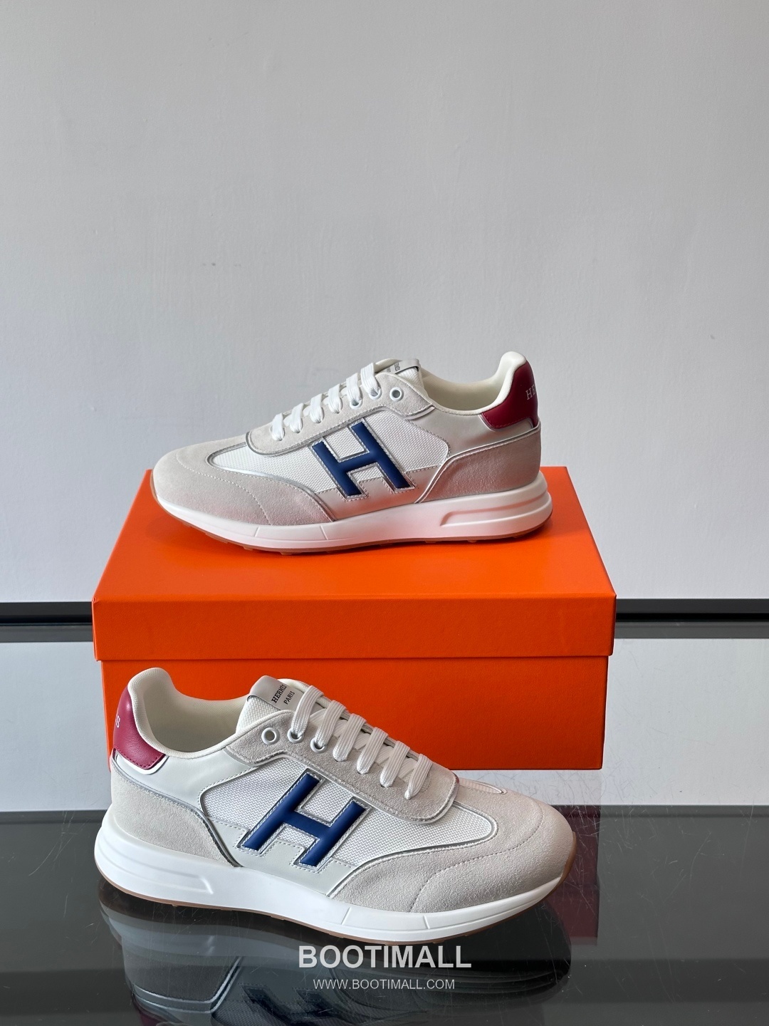 Hermes Calfskin Mesh Low Sneakers with H Logo Detail 에르메스 카프스킨 메쉬 로우 스니커즈 H 로고 디테일 4.5cm 4