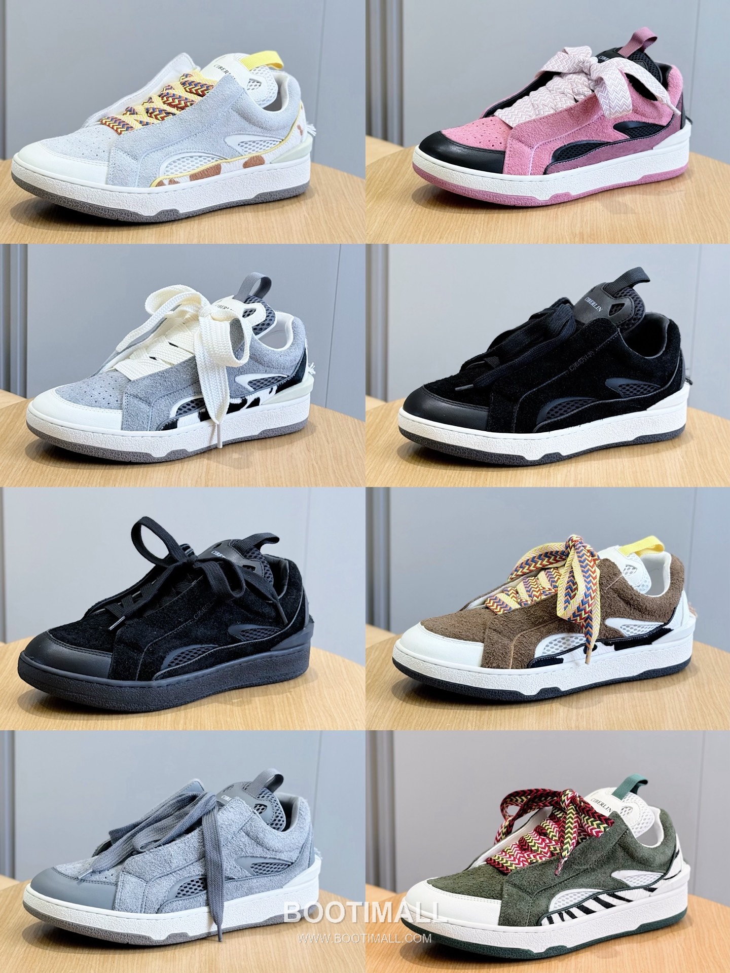 Lanvin Gallery Department Calfskin Leather Low Chunky Sneakers with Artistic Panel Detail 랑방 갤러리디파트먼트 카프스킨 레더 로우 청키 스니커즈 아트 패널 디테일 4cm 9