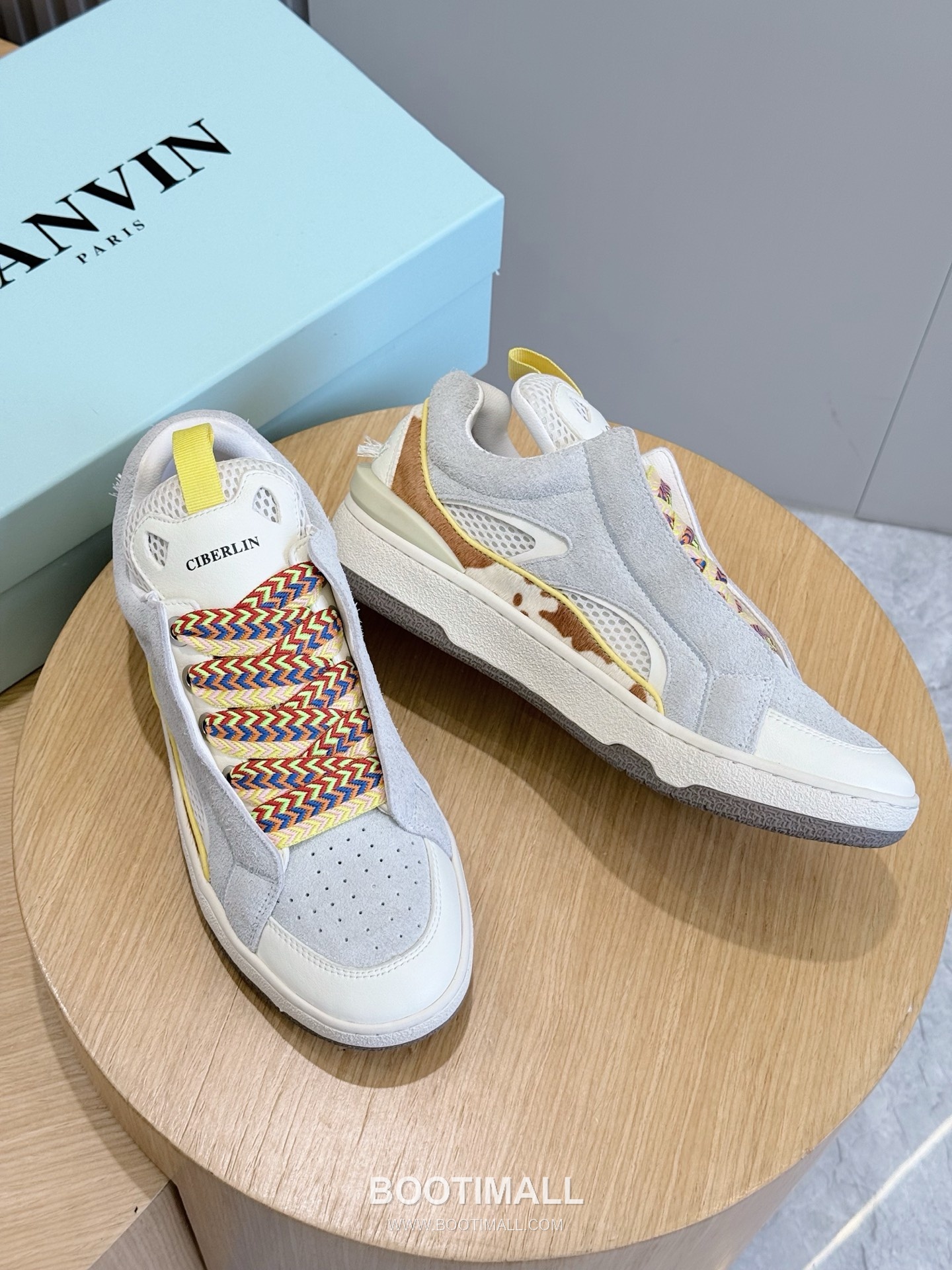 Lanvin Gallery Department Calfskin Leather Low Chunky Sneakers with Artistic Panel Detail 랑방 갤러리디파트먼트 카프스킨 레더 로우 청키 스니커즈 아트 패널 디테일 4cm 7