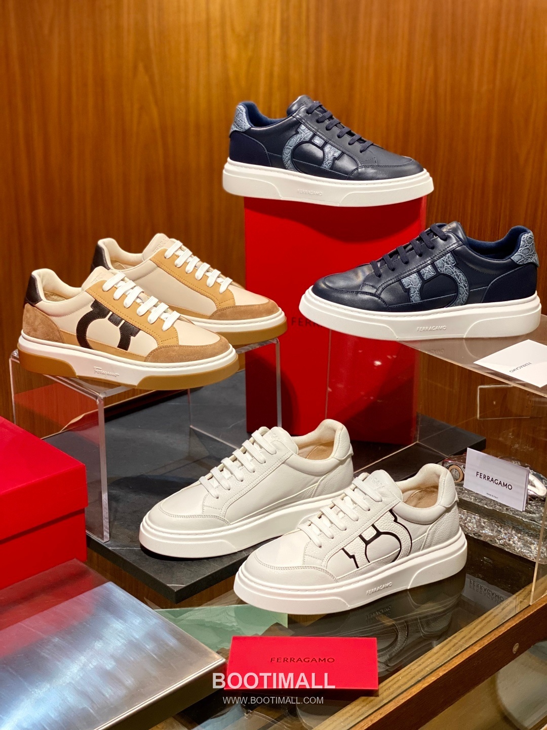 Ferragamo Calfskin Leather Low Sneakers with Rubber Logo Detail 페라가모 카프스킨 레더 로우 스니커즈 러버 로고 디테일 3cm 5