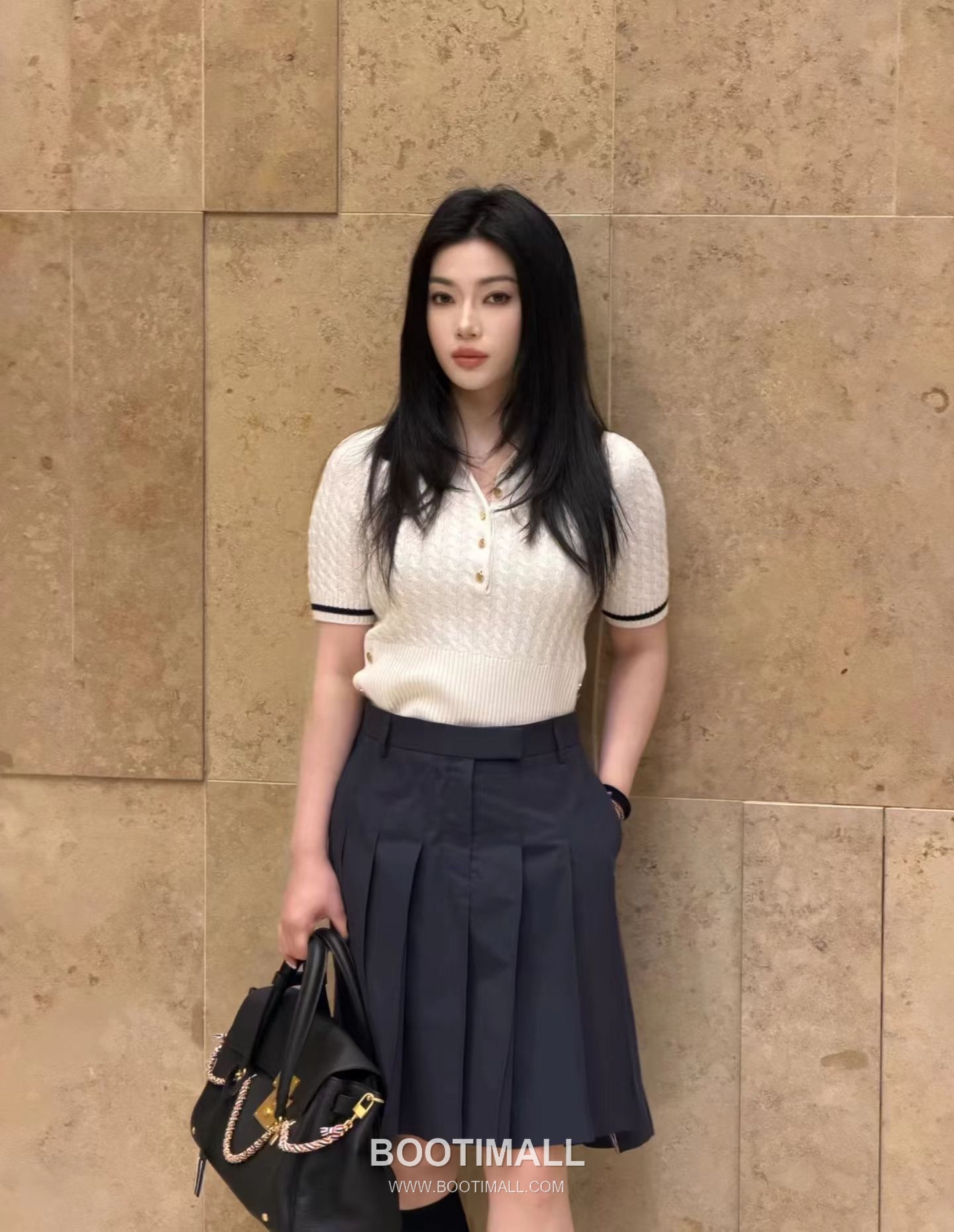 Thom Browne 2026 S/S Merino Wool Cable Knit Button Polo T-Shirt 톰브라운 2026SS 메리노 울 케이블 니트 버튼 폴로 티셔츠 1