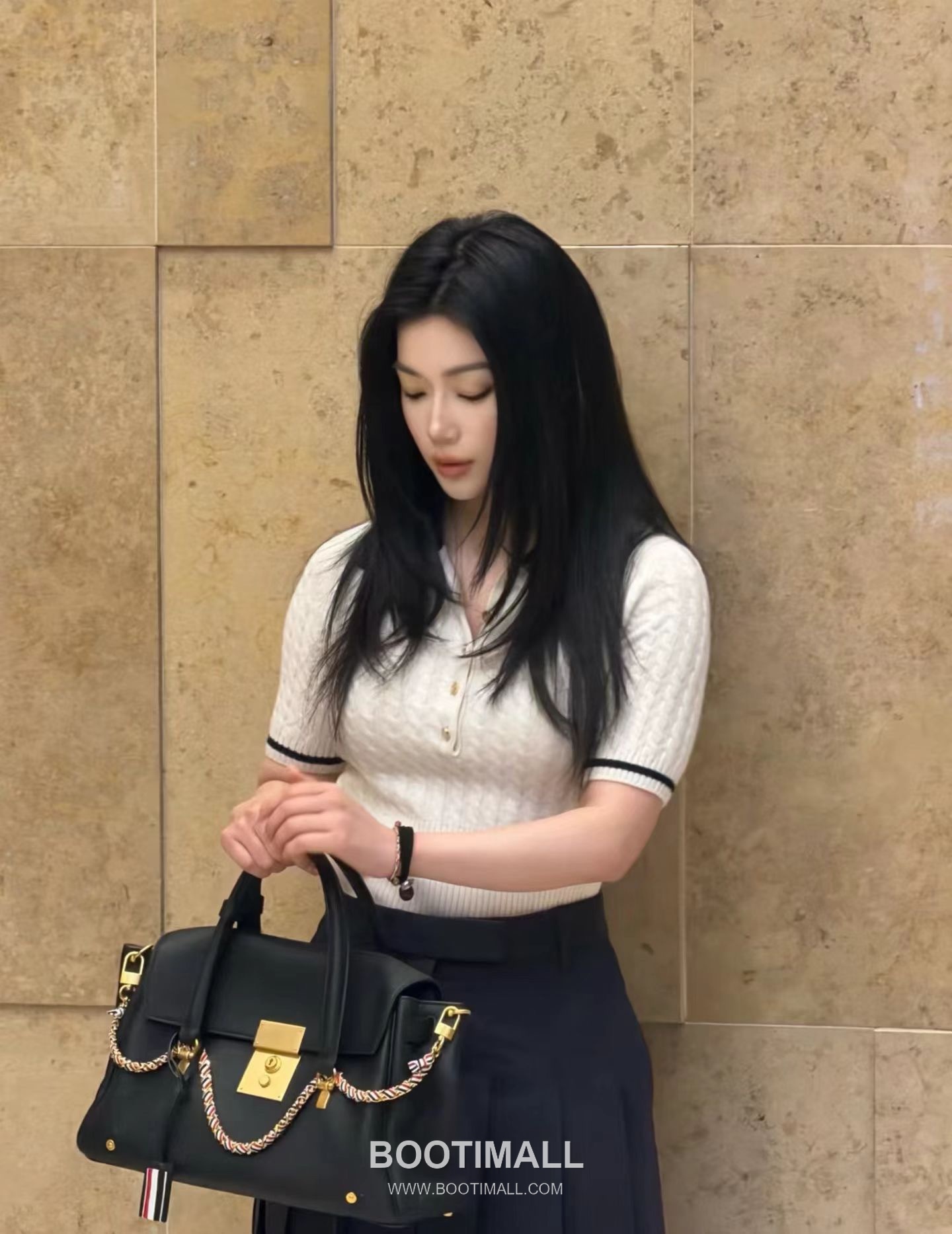 Thom Browne 2026 S/S Merino Wool Cable Knit Button Polo T-Shirt 톰브라운 2026SS 메리노 울 케이블 니트 버튼 폴로 티셔츠 2