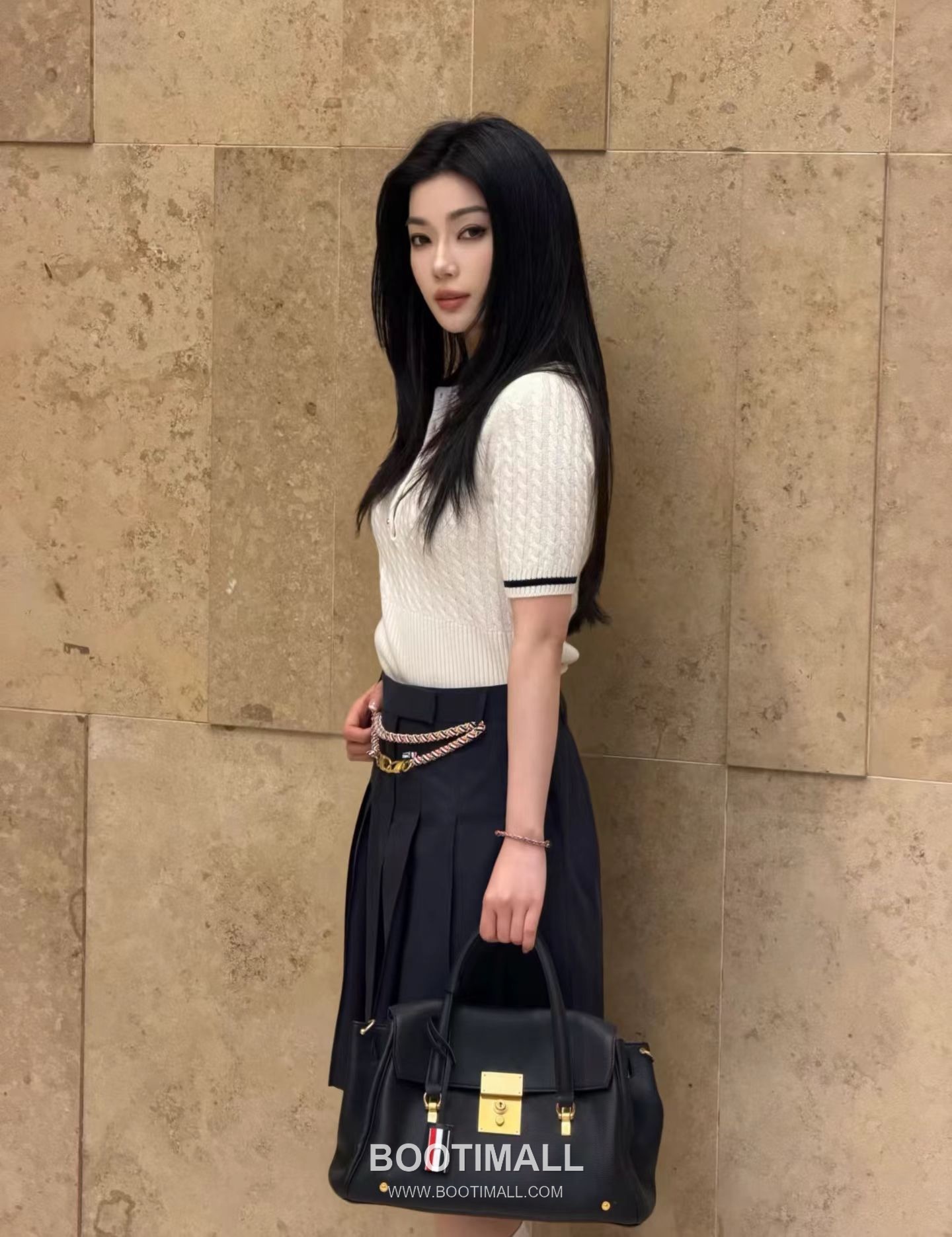 Thom Browne 2026 S/S Merino Wool Cable Knit Button Polo T-Shirt 톰브라운 2026SS 메리노 울 케이블 니트 버튼 폴로 티셔츠 3