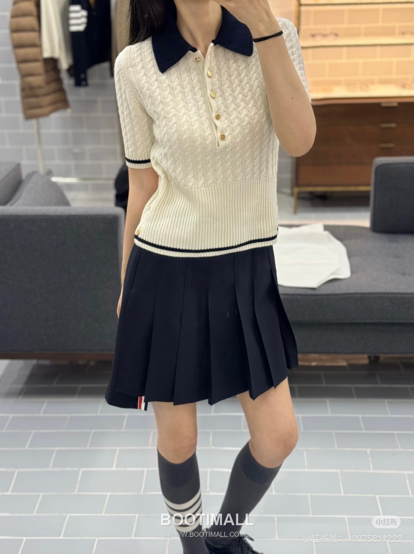 Thom Browne 2026 S/S Merino Wool Cable Knit Button Polo T-Shirt 톰브라운 2026SS 메리노 울 케이블 니트 버튼 폴로 티셔츠 6