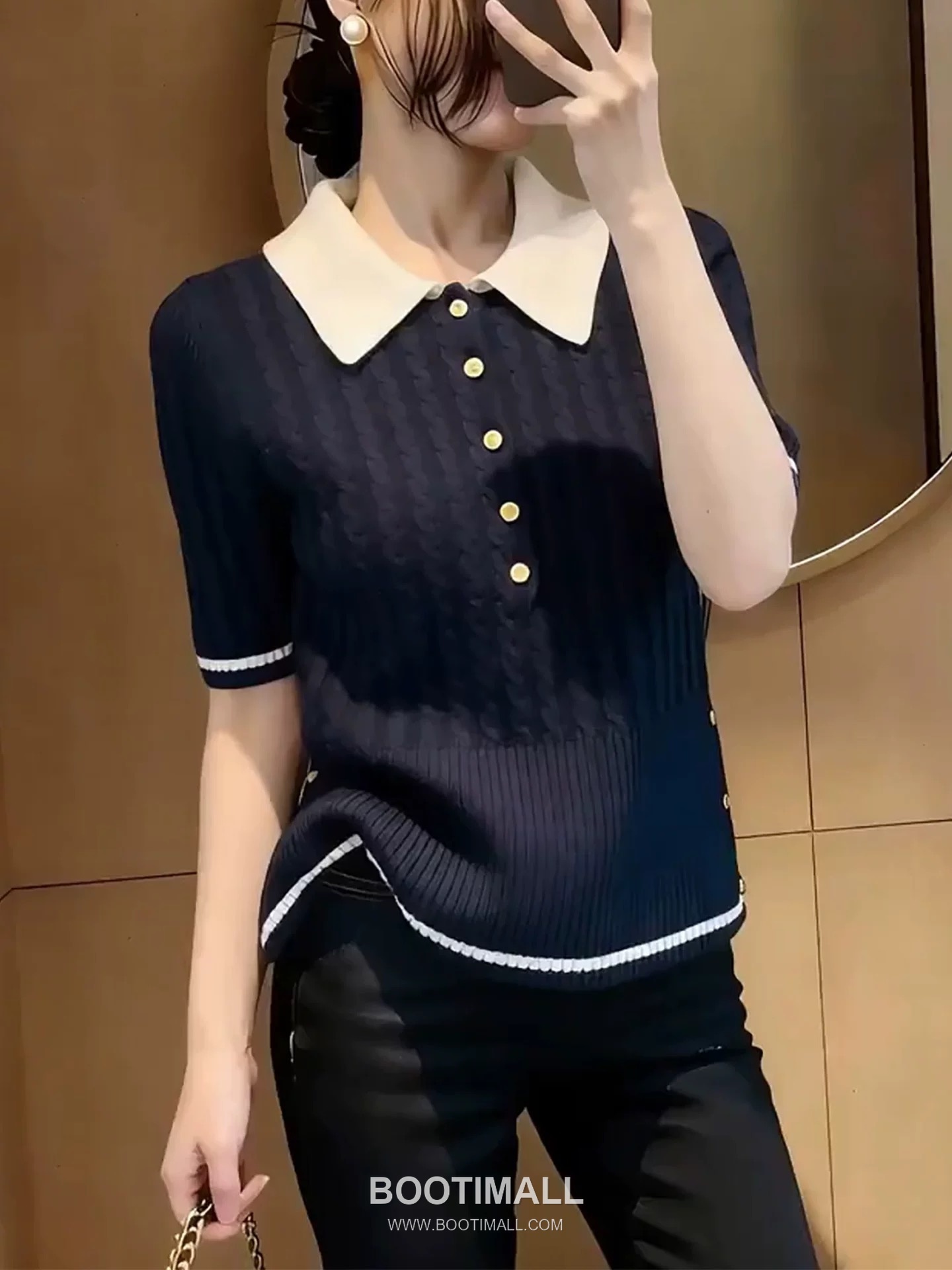 Thom Browne 2026 S/S Merino Wool Cable Knit Button Polo T-Shirt 톰브라운 2026SS 메리노 울 케이블 니트 버튼 폴로 티셔츠 9