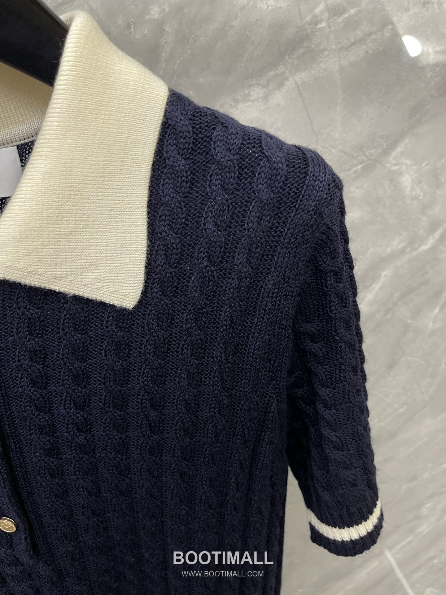 Thom Browne 2026 S/S Merino Wool Cable Knit Button Polo T-Shirt 톰브라운 2026SS 메리노 울 케이블 니트 버튼 폴로 티셔츠 3