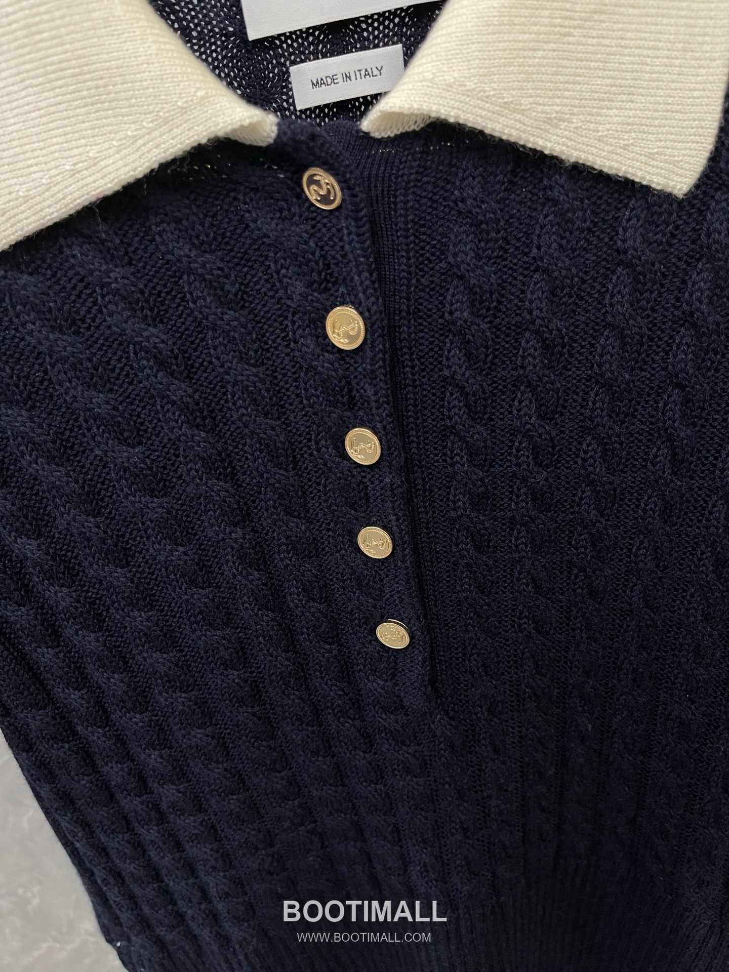 Thom Browne 2026 S/S Merino Wool Cable Knit Button Polo T-Shirt 톰브라운 2026SS 메리노 울 케이블 니트 버튼 폴로 티셔츠 4