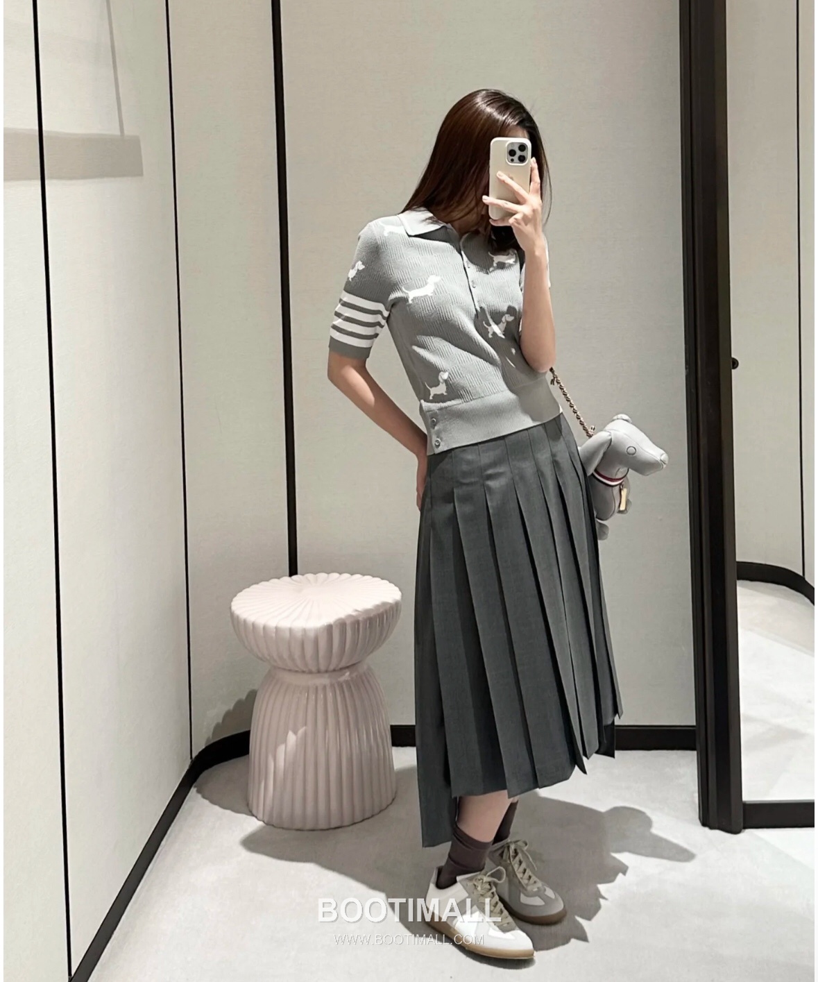 Thom Browne 2026 S/S Tencel Cotton Intarsia Hector Dog Polo T-Shirt 톰브라운 2026SS 텐셀 코튼 인타르시아 헥터 도그 폴로 티셔츠 3