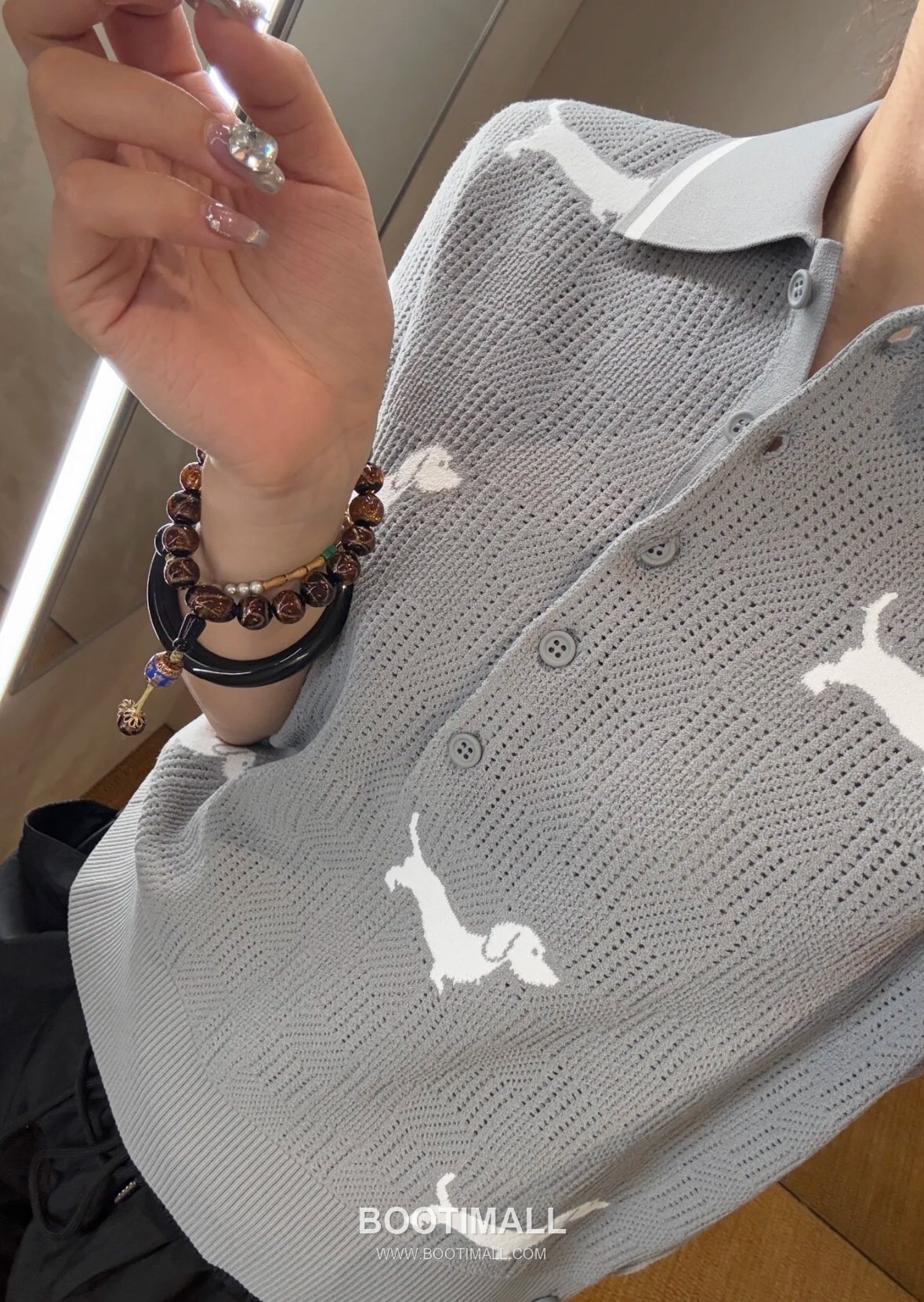 Thom Browne 2026 S/S Tencel Cotton Intarsia Hector Dog Polo T-Shirt 톰브라운 2026SS 텐셀 코튼 인타르시아 헥터 도그 폴로 티셔츠 4