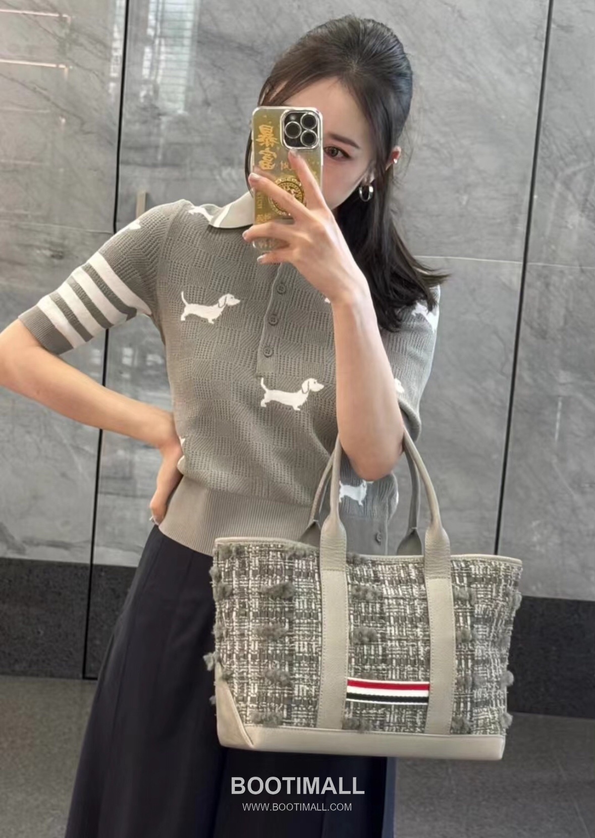 Thom Browne 2026 S/S Tencel Cotton Intarsia Hector Dog Polo T-Shirt 톰브라운 2026SS 텐셀 코튼 인타르시아 헥터 도그 폴로 티셔츠 7