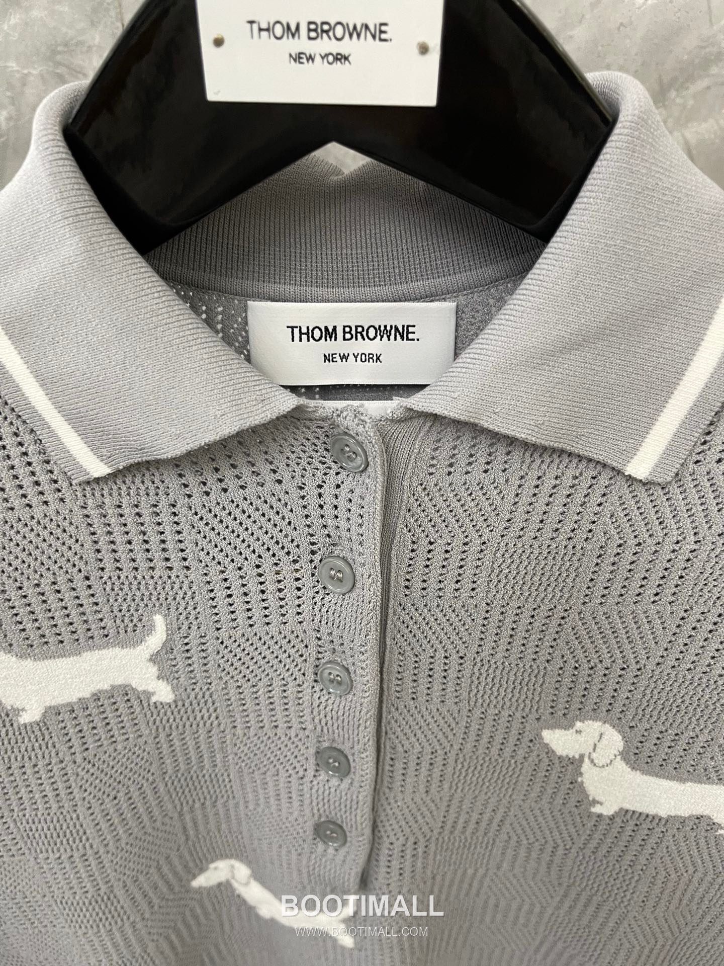Thom Browne 2026 S/S Tencel Cotton Intarsia Hector Dog Polo T-Shirt 톰브라운 2026SS 텐셀 코튼 인타르시아 헥터 도그 폴로 티셔츠 11