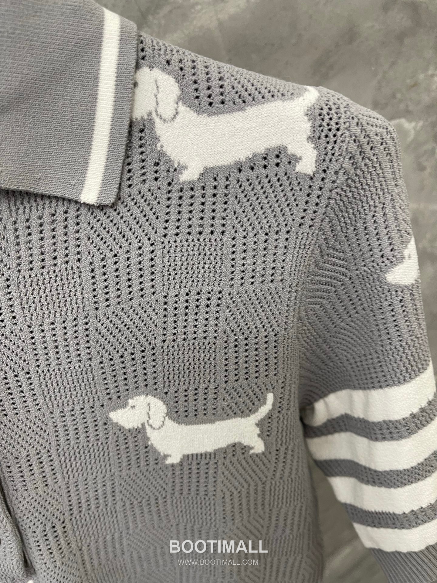 Thom Browne 2026 S/S Tencel Cotton Intarsia Hector Dog Polo T-Shirt 톰브라운 2026SS 텐셀 코튼 인타르시아 헥터 도그 폴로 티셔츠 12