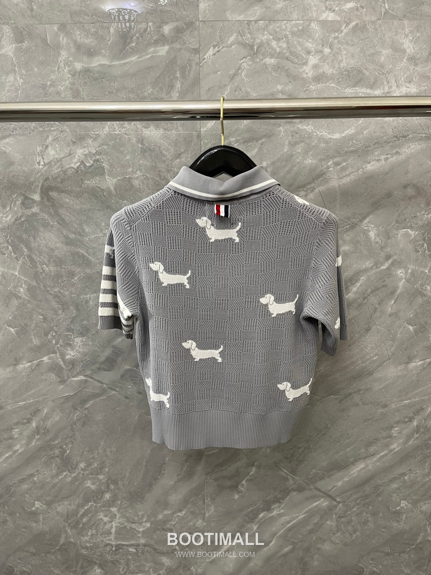 Thom Browne 2026 S/S Tencel Cotton Intarsia Hector Dog Polo T-Shirt 톰브라운 2026SS 텐셀 코튼 인타르시아 헥터 도그 폴로 티셔츠 18