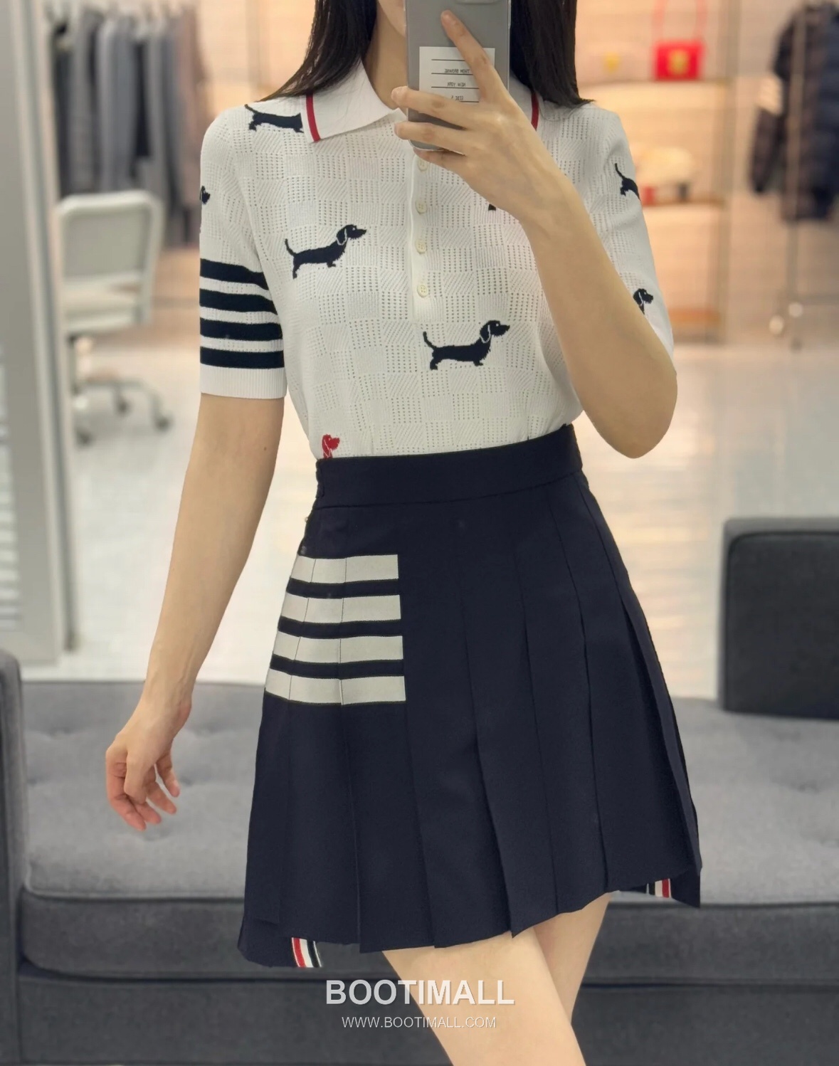 Thom Browne 2026 S/S Tencel Cotton Intarsia Hector Dog Polo T-Shirt 톰브라운 2026SS 텐셀 코튼 인타르시아 헥터 도그 폴로 티셔츠 2