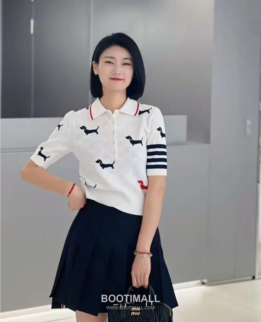 Thom Browne 2026 S/S Tencel Cotton Intarsia Hector Dog Polo T-Shirt 톰브라운 2026SS 텐셀 코튼 인타르시아 헥터 도그 폴로 티셔츠 3