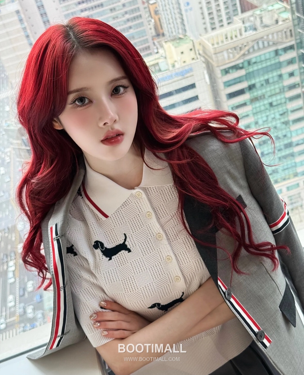 Thom Browne 2026 S/S Tencel Cotton Intarsia Hector Dog Polo T-Shirt 톰브라운 2026SS 텐셀 코튼 인타르시아 헥터 도그 폴로 티셔츠 4