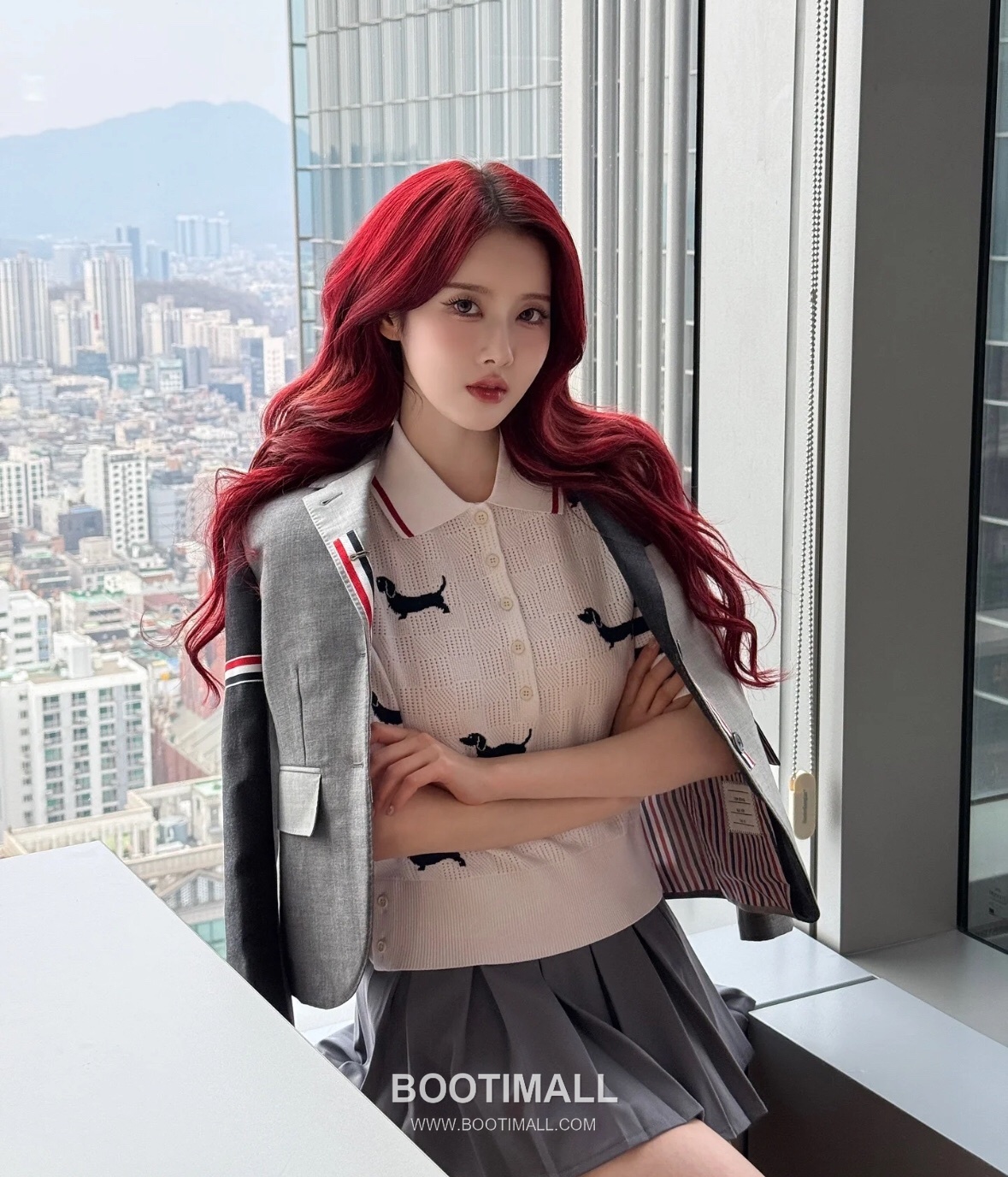 Thom Browne 2026 S/S Tencel Cotton Intarsia Hector Dog Polo T-Shirt 톰브라운 2026SS 텐셀 코튼 인타르시아 헥터 도그 폴로 티셔츠 6