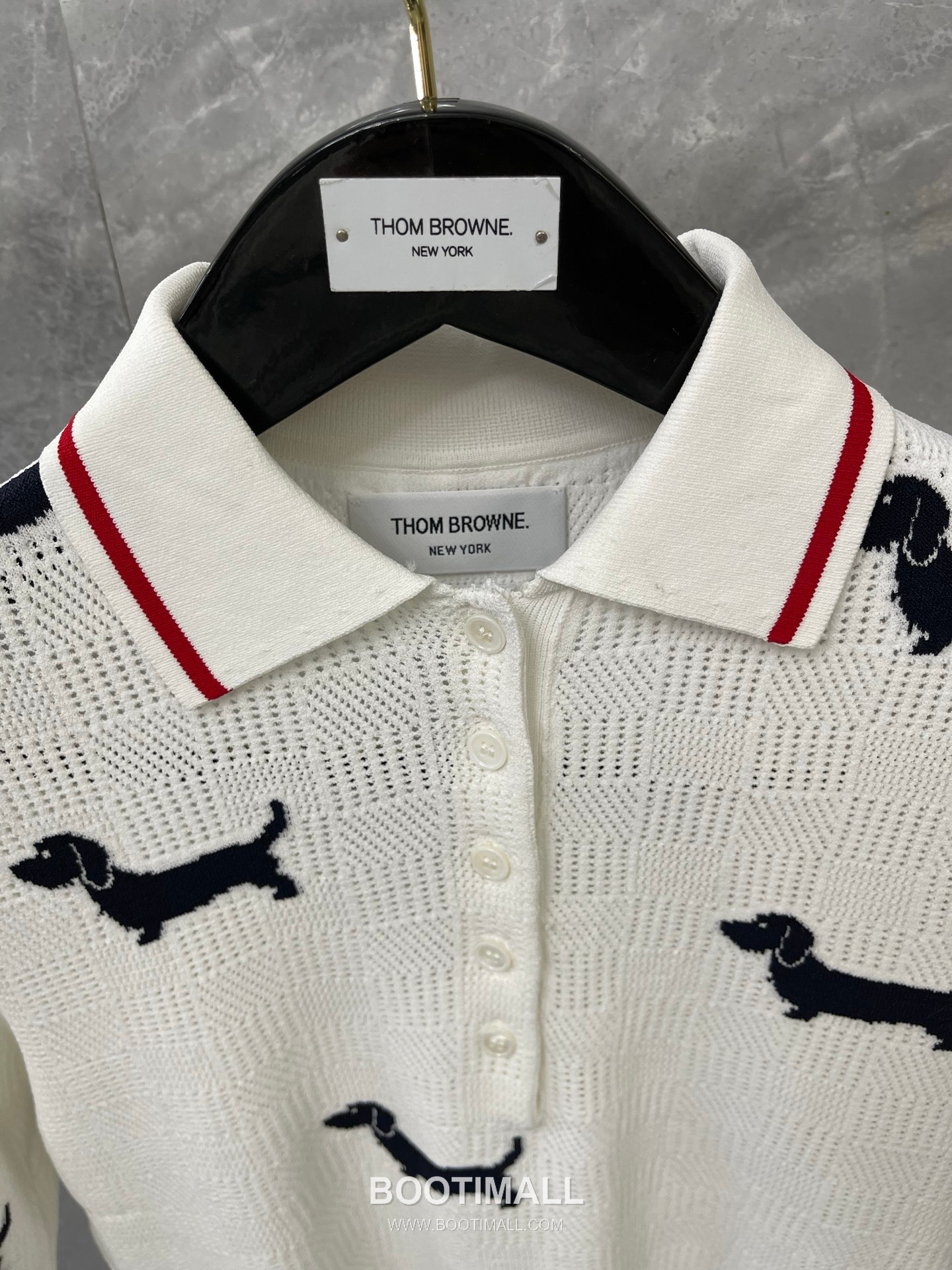 Thom Browne 2026 S/S Tencel Cotton Intarsia Hector Dog Polo T-Shirt 톰브라운 2026SS 텐셀 코튼 인타르시아 헥터 도그 폴로 티셔츠 10