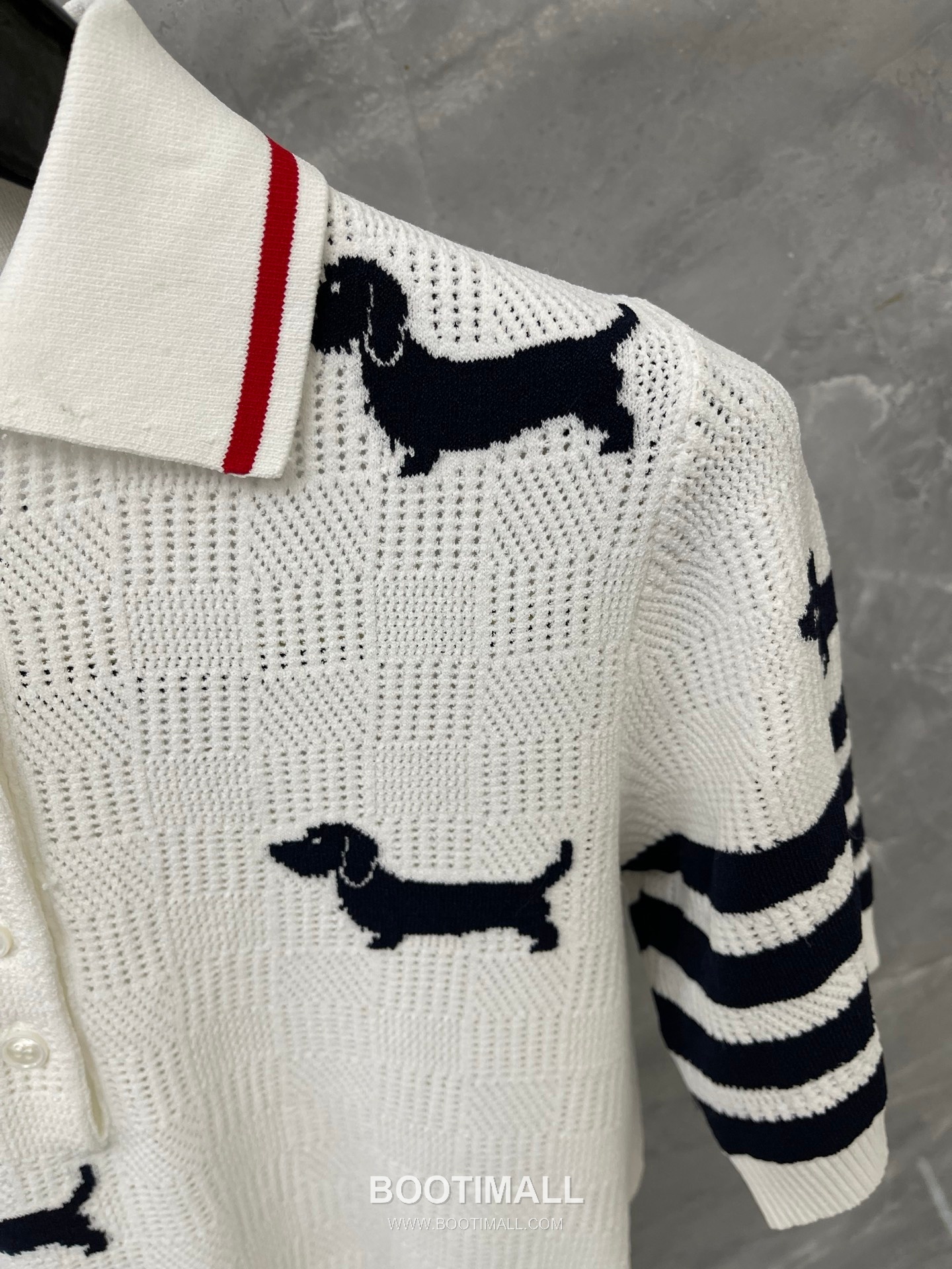 Thom Browne 2026 S/S Tencel Cotton Intarsia Hector Dog Polo T-Shirt 톰브라운 2026SS 텐셀 코튼 인타르시아 헥터 도그 폴로 티셔츠 11