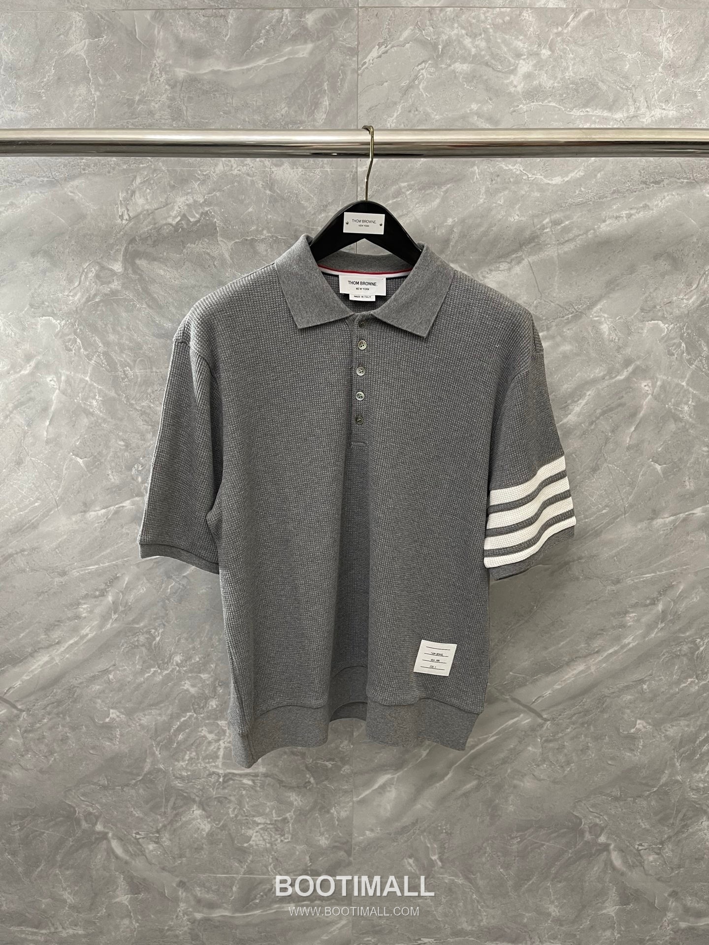 Thom Browne 2026 S/S Cotton Waffle Knit Button Polo T-Shirt 톰브라운 2026SS 코튼 와플 니트 버튼 폴로 티셔츠 1