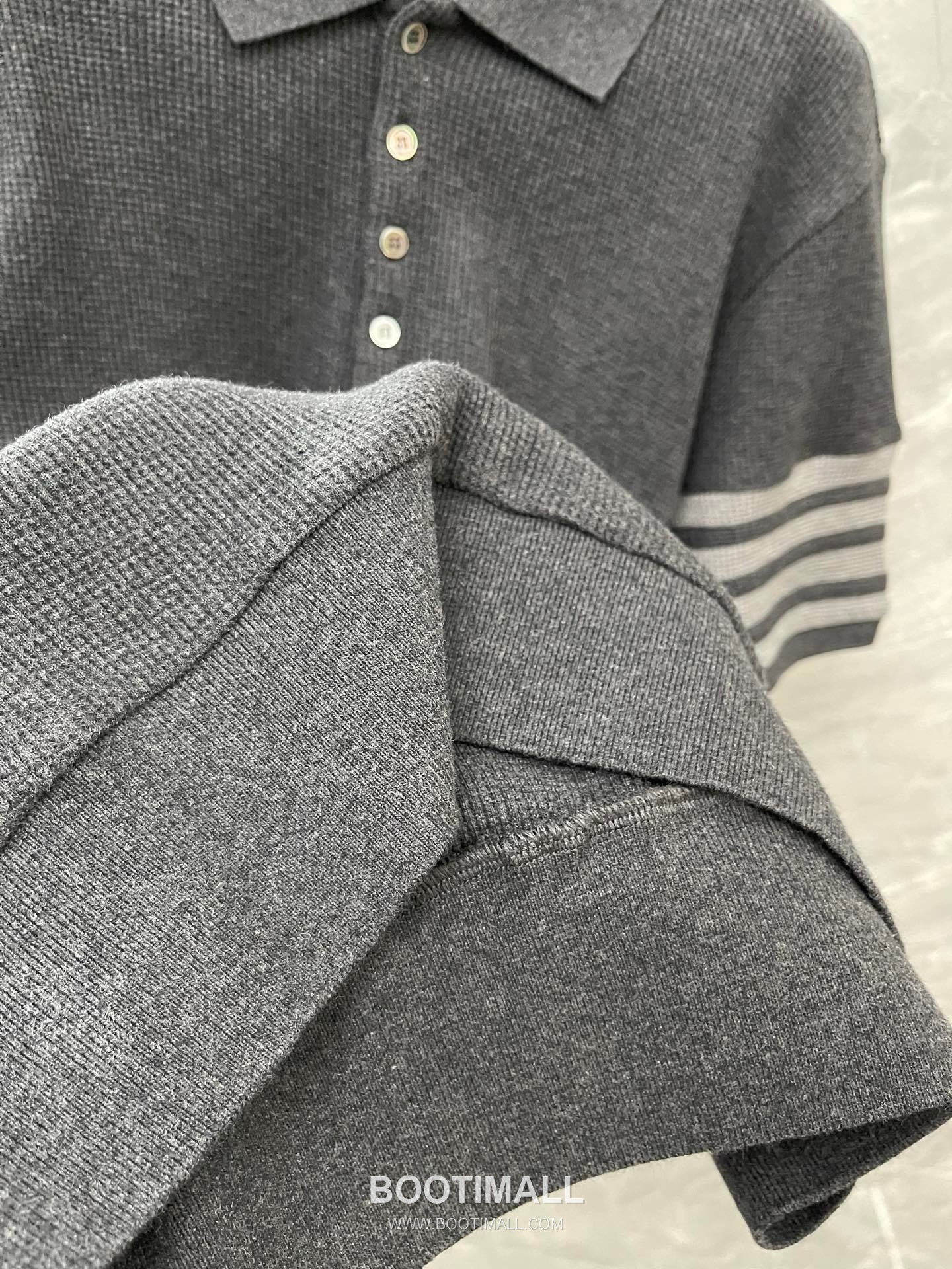 Thom Browne 2026 S/S Cotton Waffle Knit Button Polo T-Shirt 톰브라운 2026SS 코튼 와플 니트 버튼 폴로 티셔츠 5