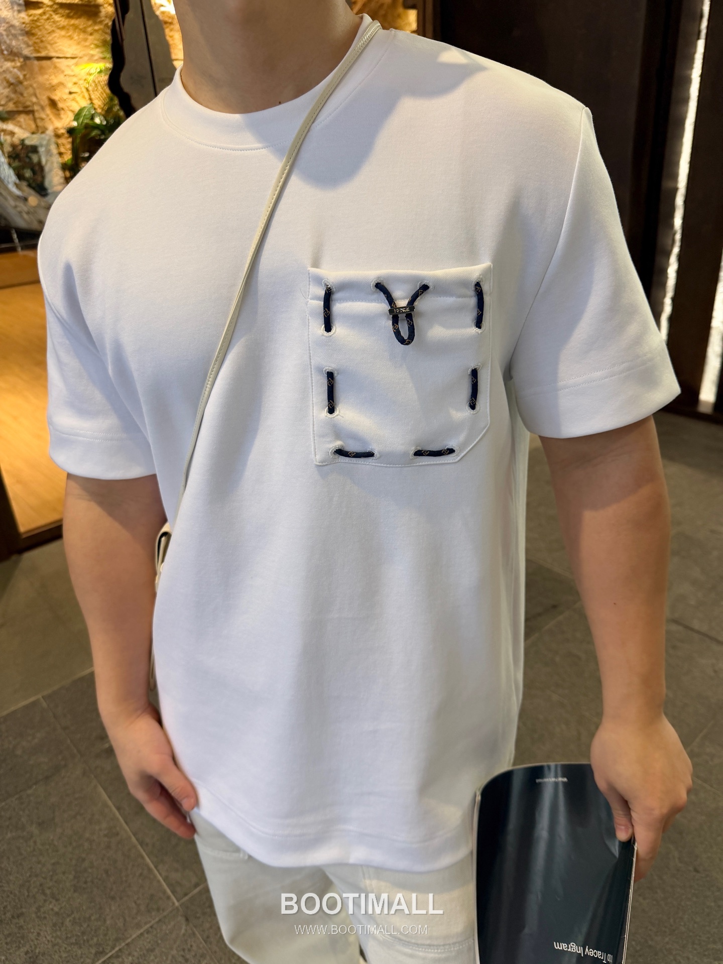 Fendi 2026 S/S Cotton Ribbon Pocket Embroidered Logo T-Shirt 펜디 2026SS 코튼 리본 포켓 자수 로고 티셔츠 4